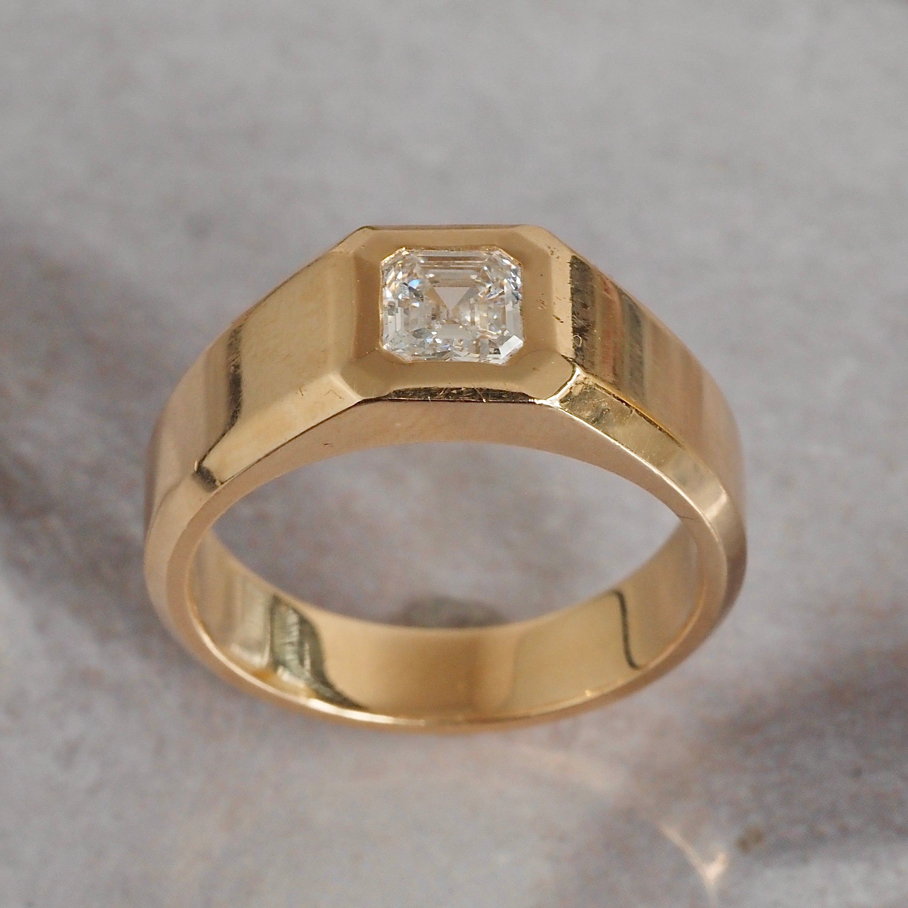 ON HOLD Asscher Cut Diamond 14k Gold Engagement Ring