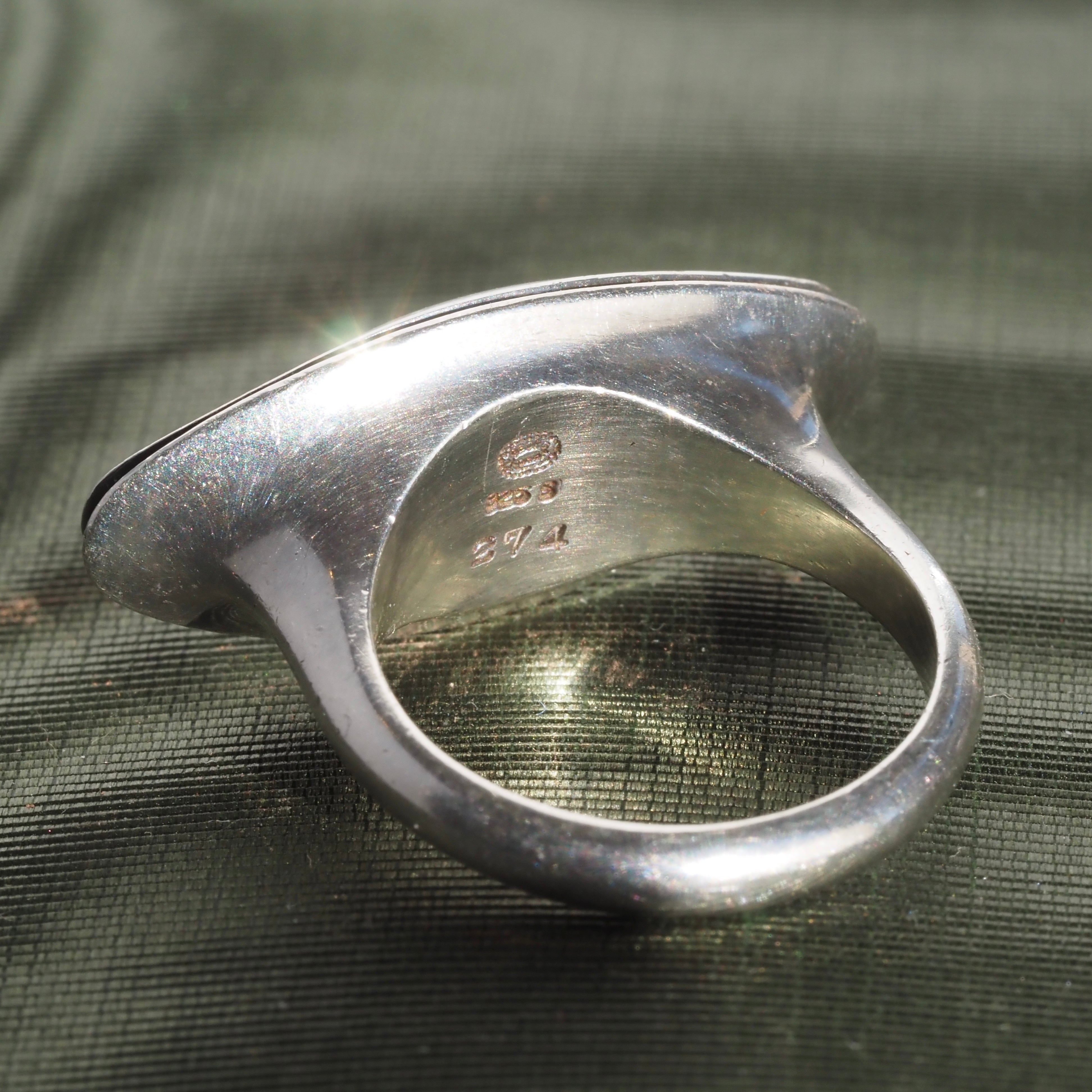 Vintage Danish Modernist Georg Jensen Fish Dish Sterling Silver Ring b