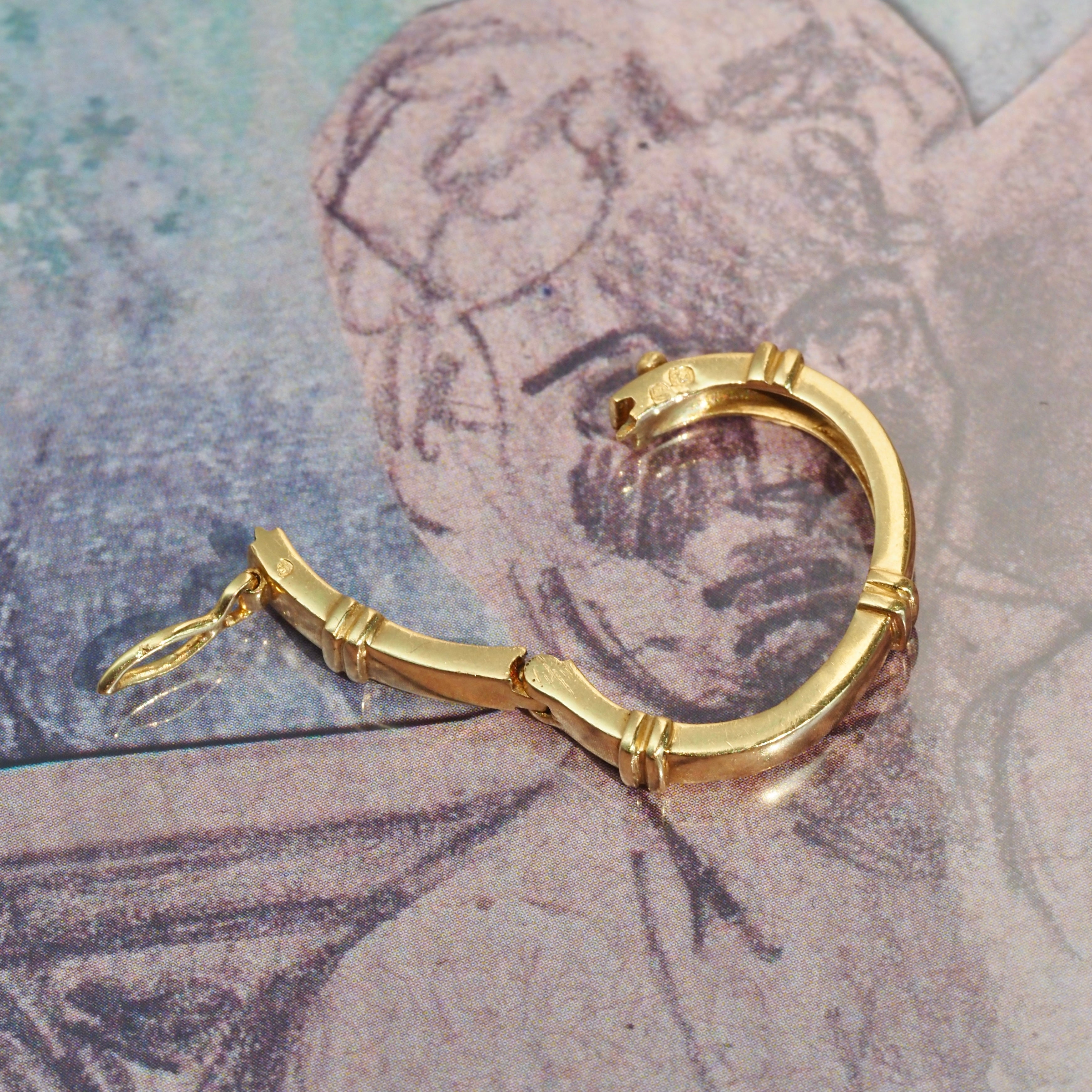 Vintage Portuguese 19k Gold Hinged Charm Holder