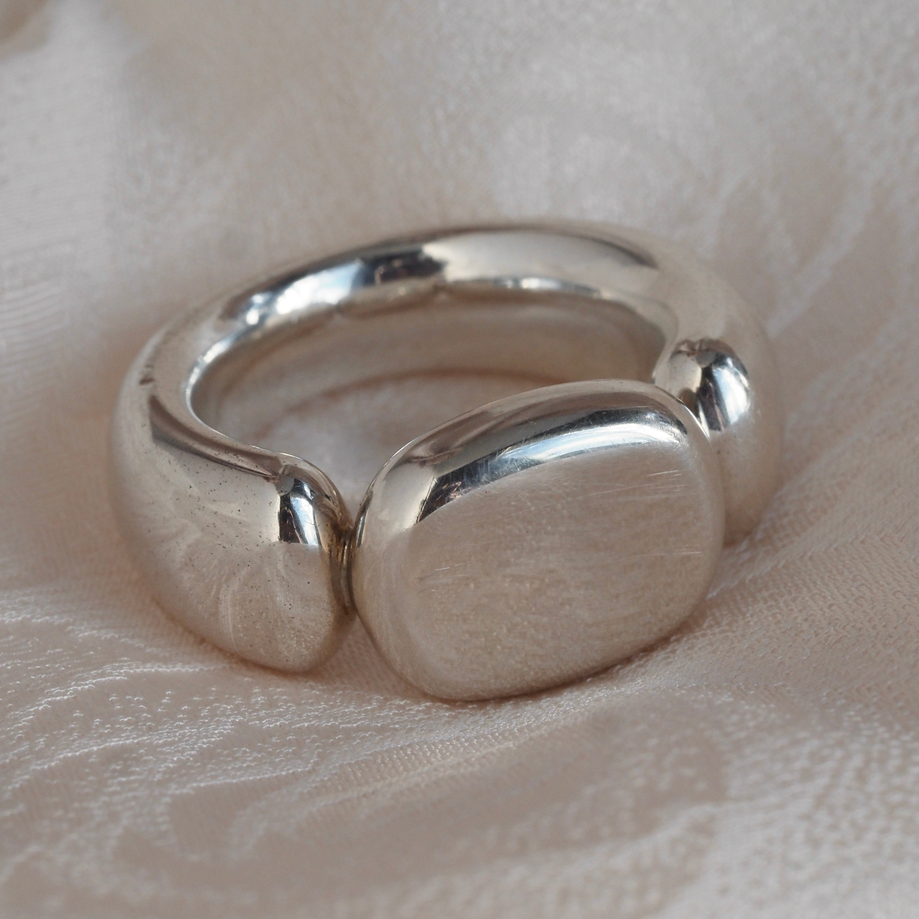 Puffy Signet Sterling Silver Ring
