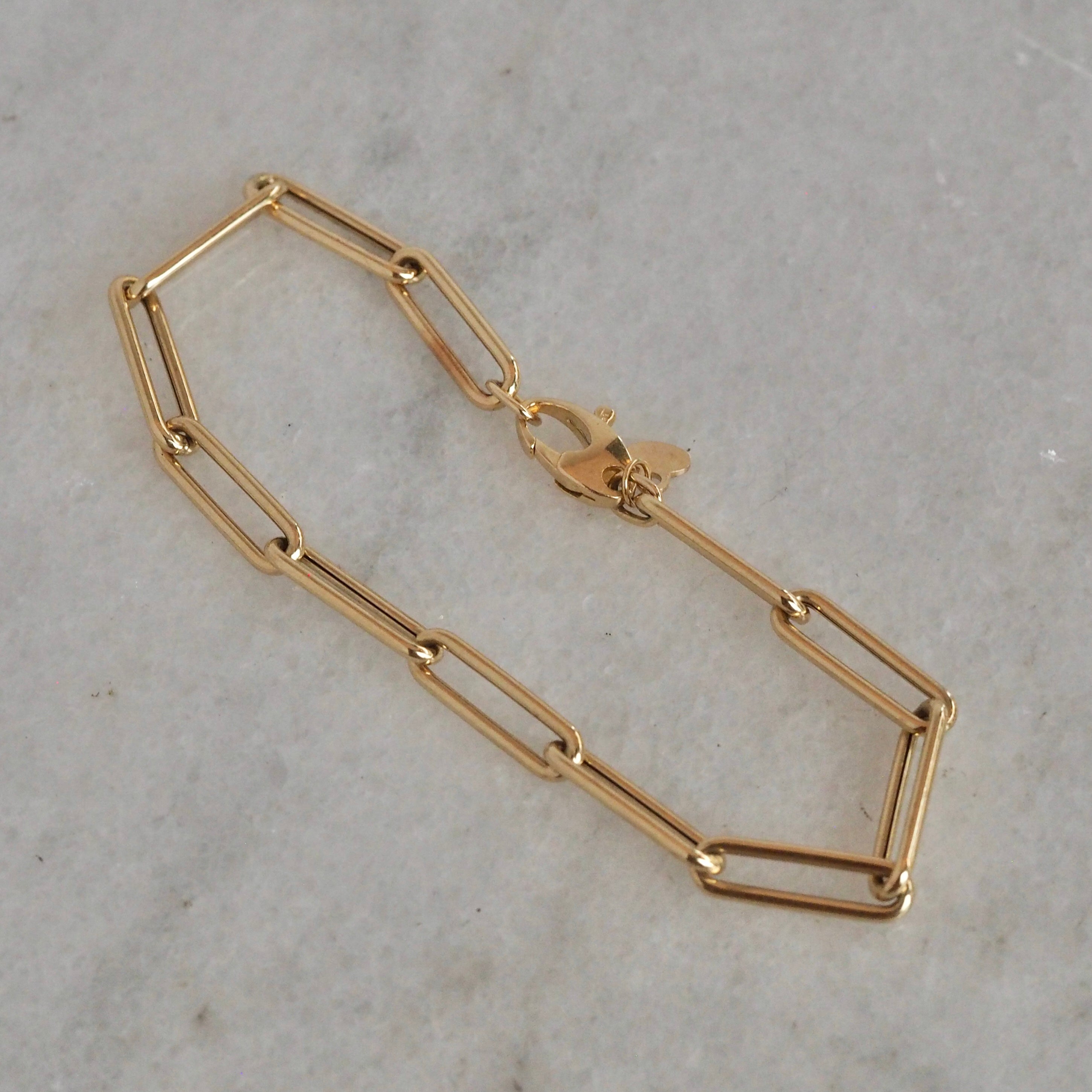Vintage Italian 14k Gold Paperclip Chain Bracelet