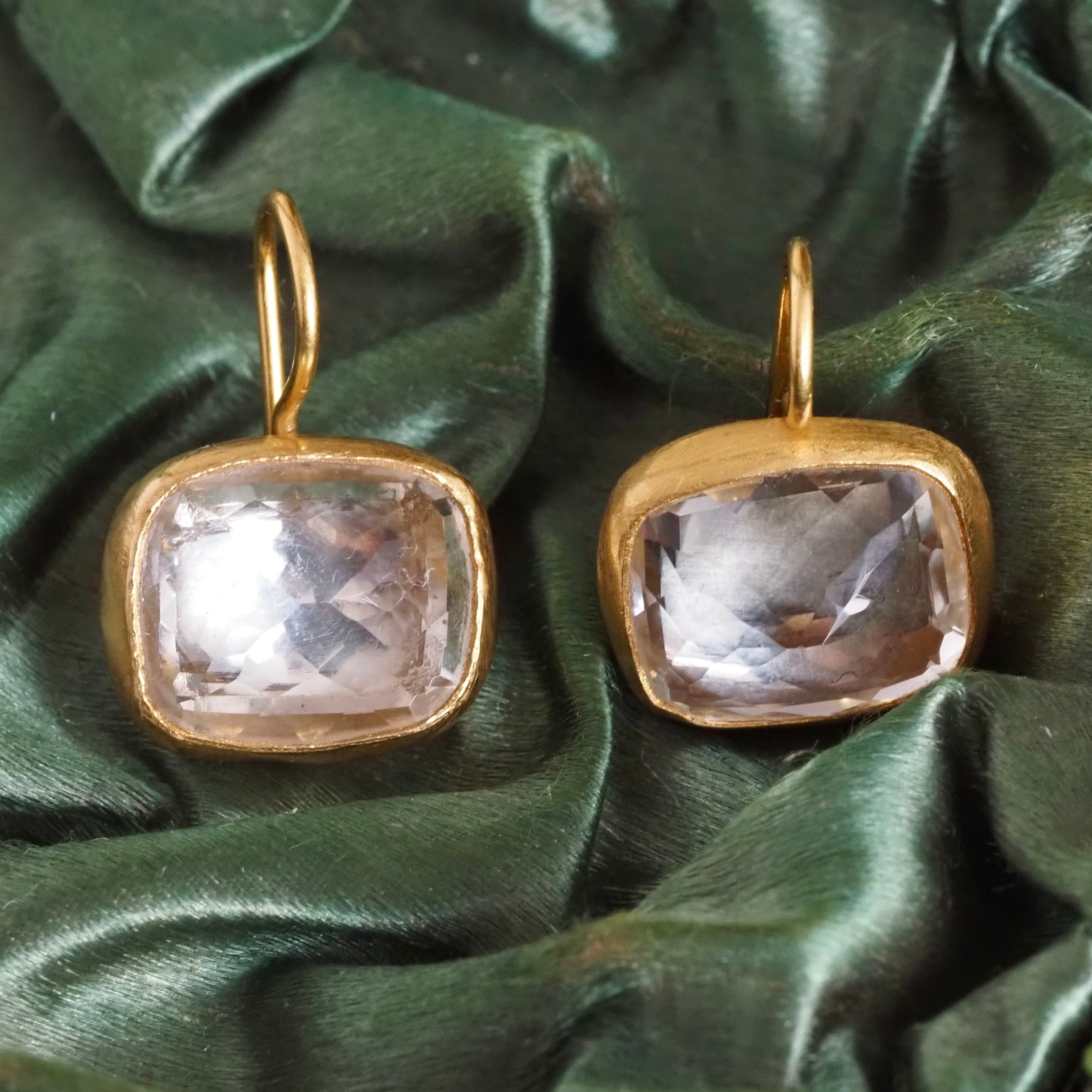 White Topaz 22k Gold Stephanie Albertson Earrings