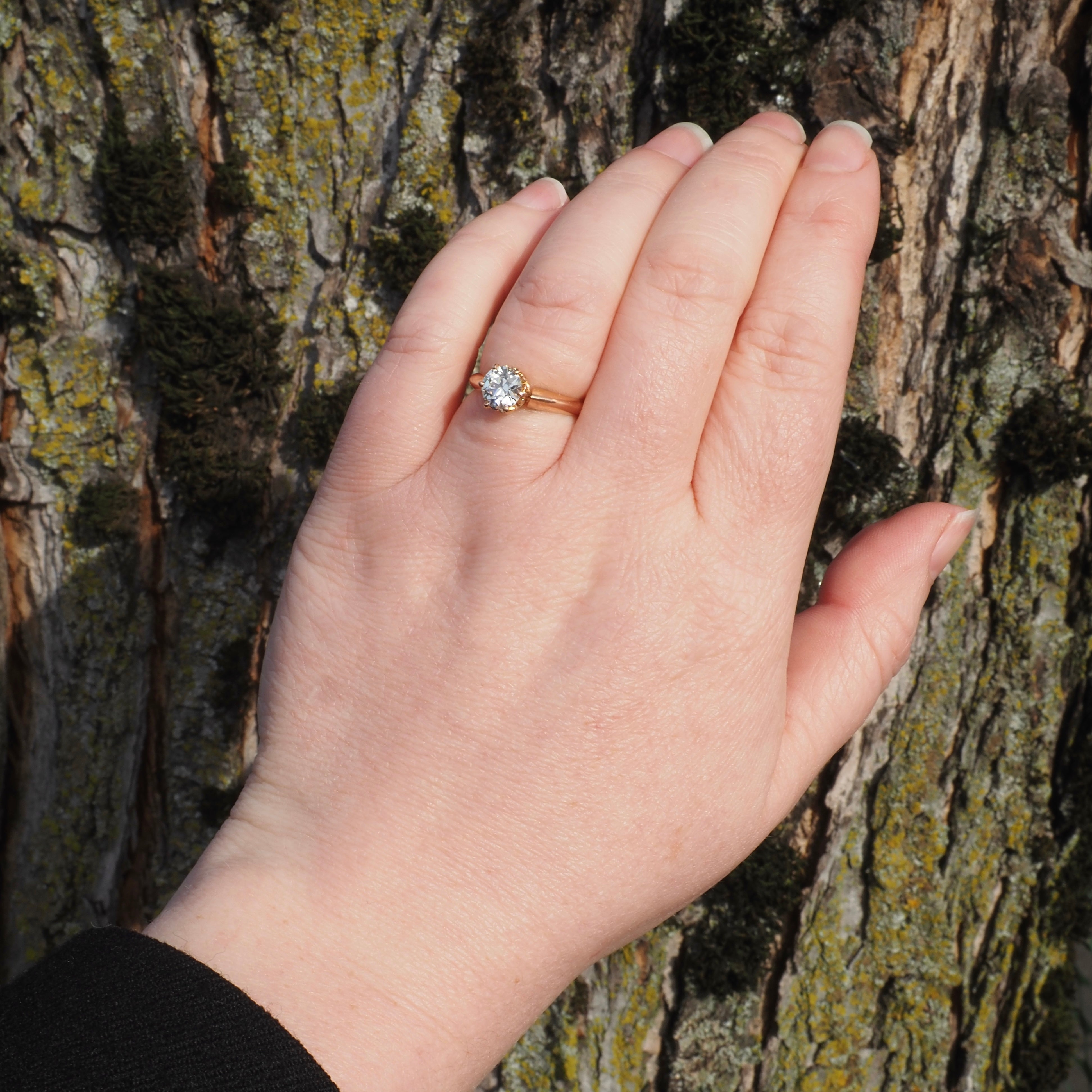 Antique Victorian Old European Cut Diamond 18k Gold Solitaire Engagement Ring