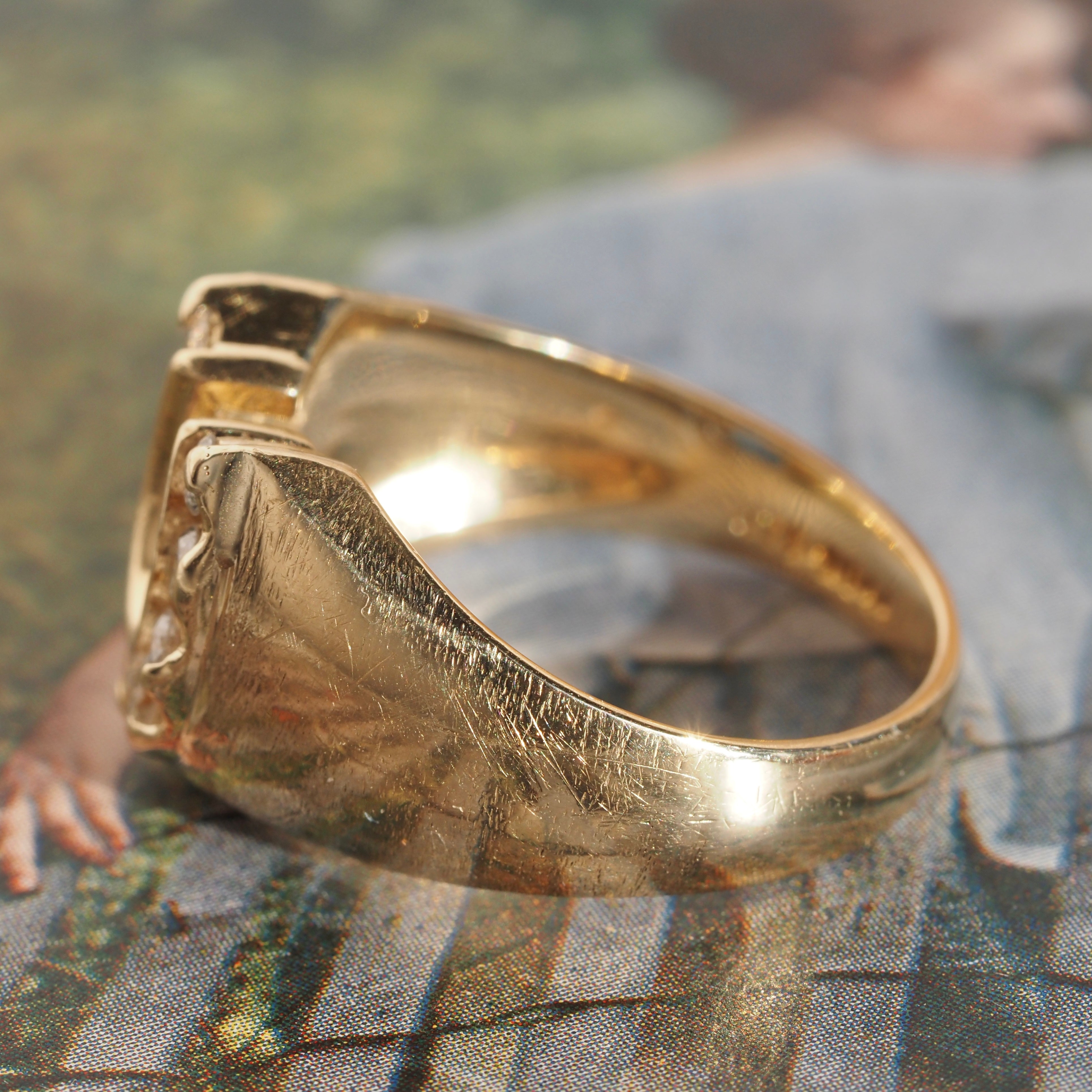 Vintage Diamond Horseshoe 14k Gold Ring