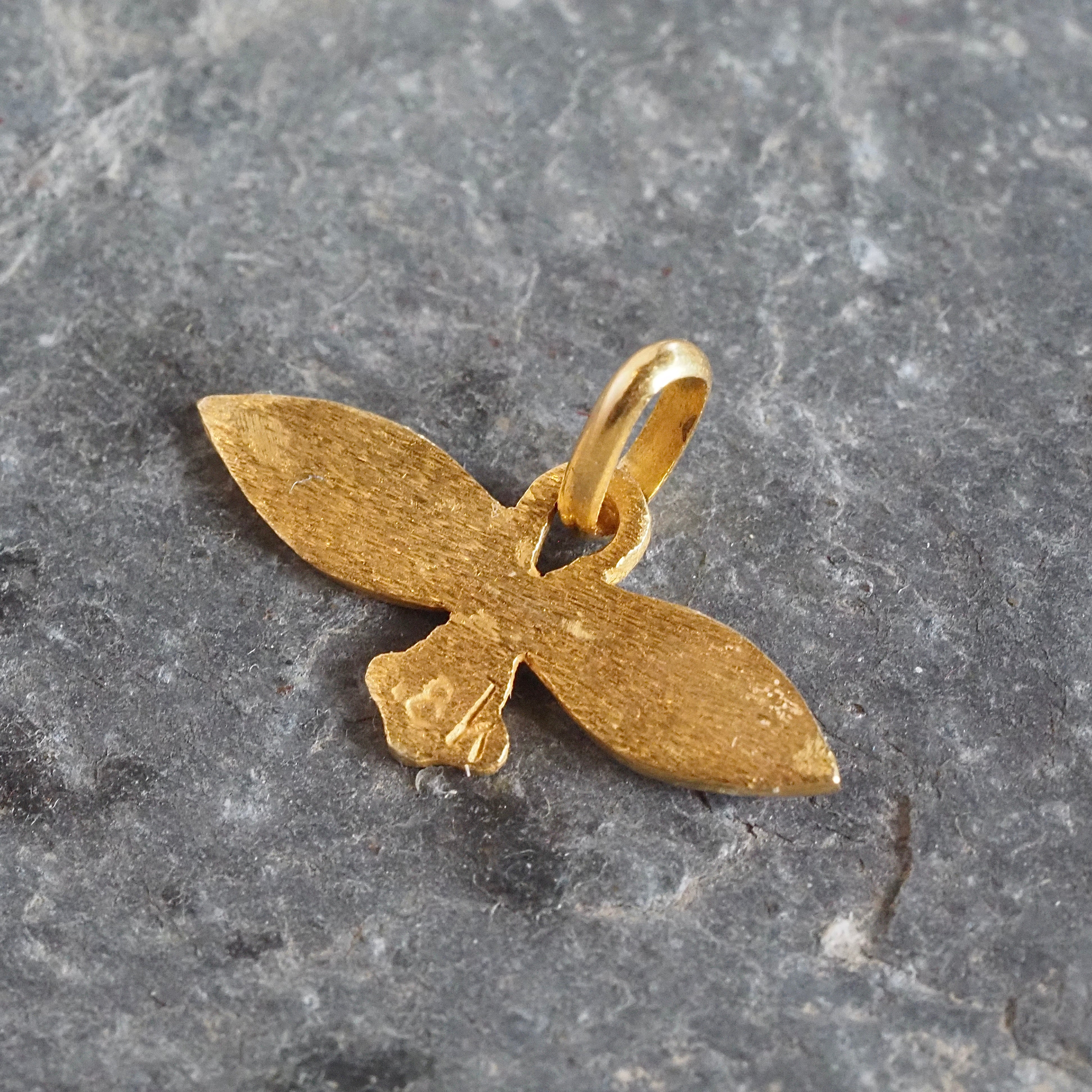 Vintage Enamel and 18k Gold Eye Pendant