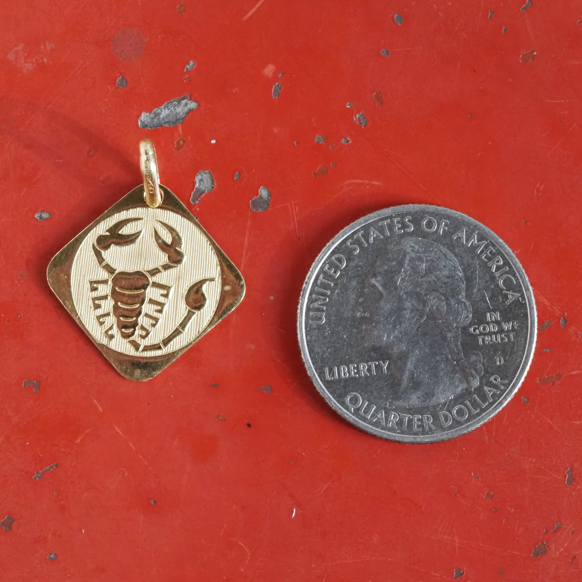 Vintage Scorpio 14k Gold Pendant