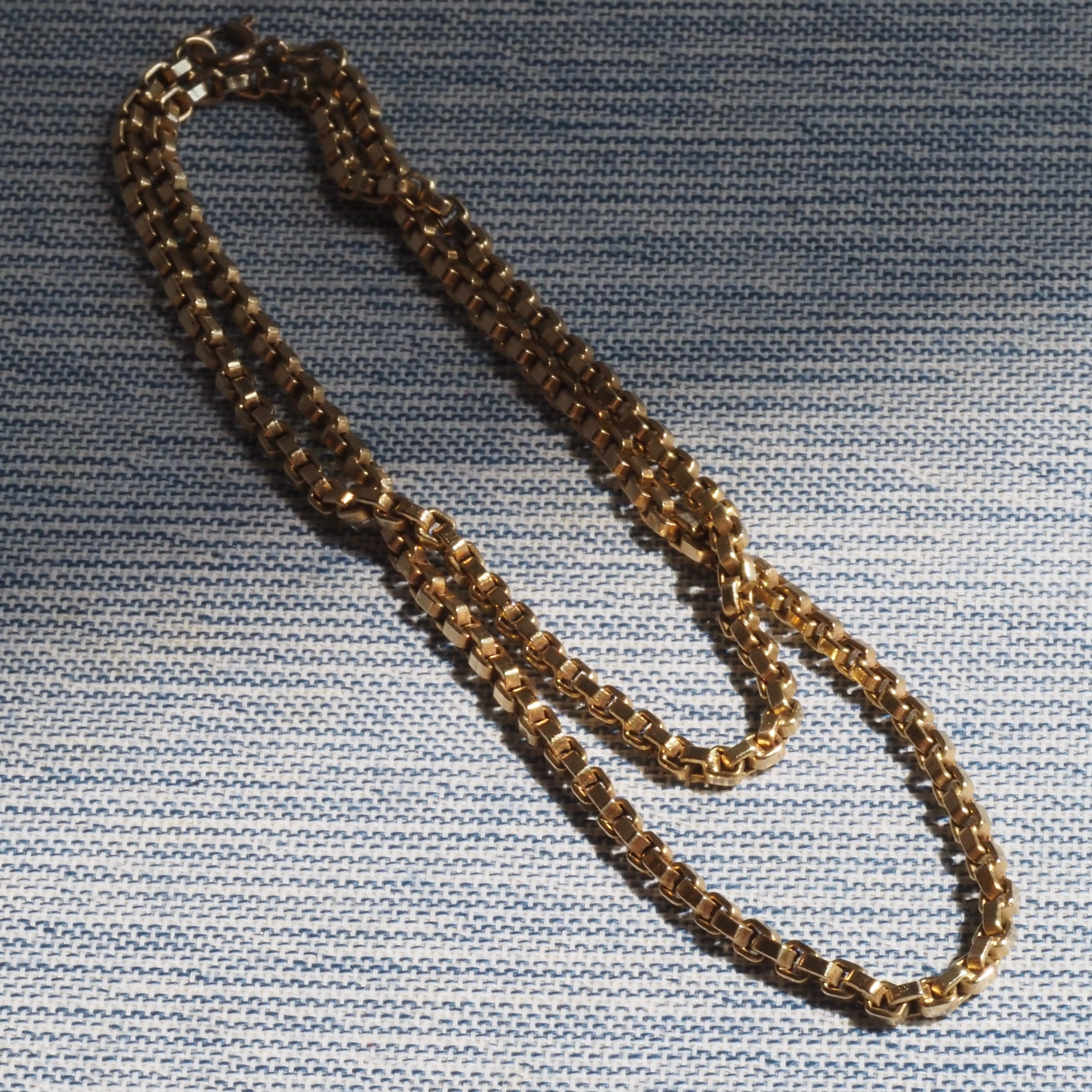 Vintage 14k Gold 3mm Box Chain Necklace