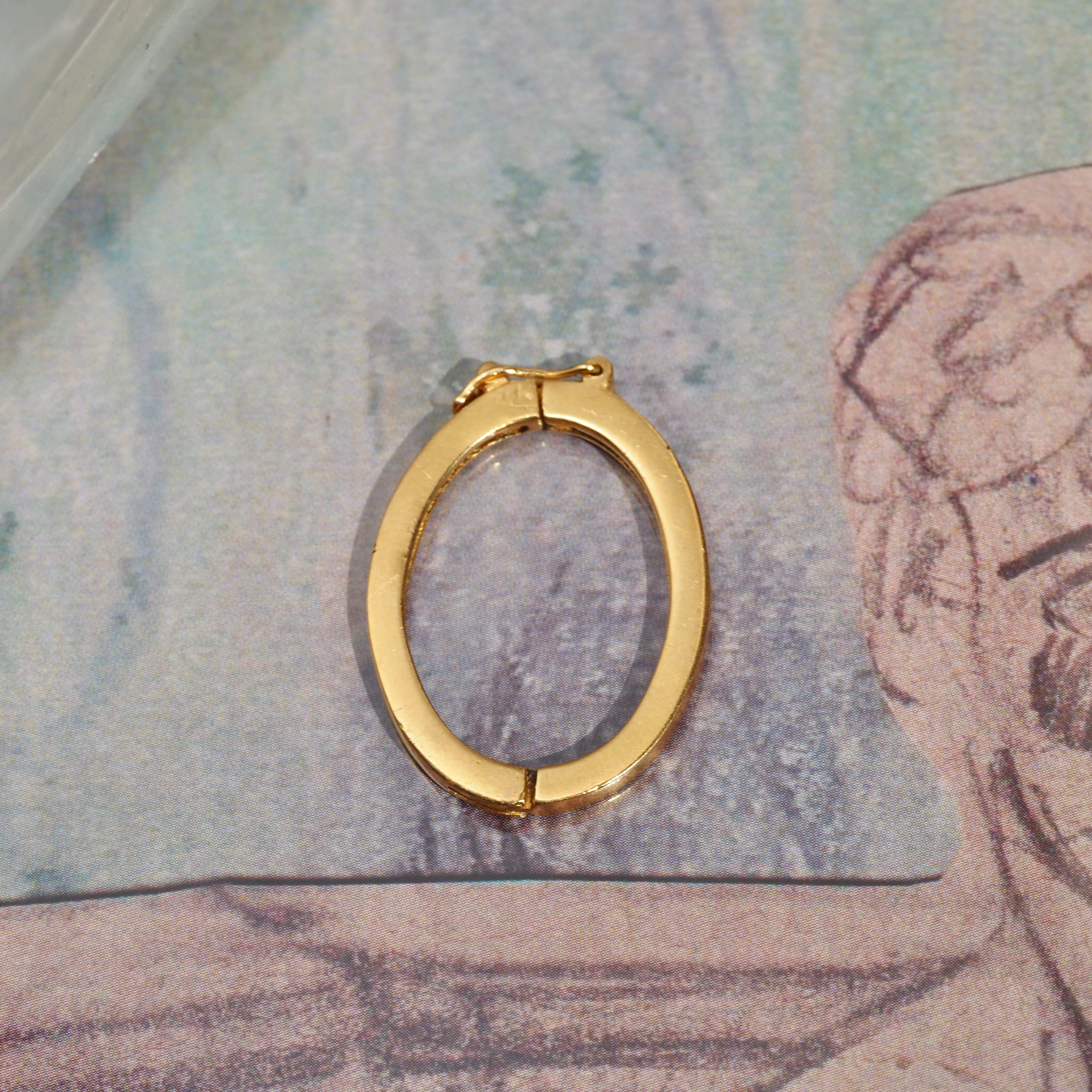 Vintage Portuguese 19k Gold Hinged Charm Holder