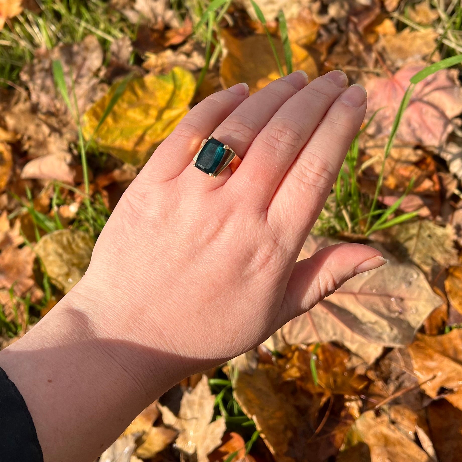 Vintage Indicolite Tourmaline 14k Gold Ring