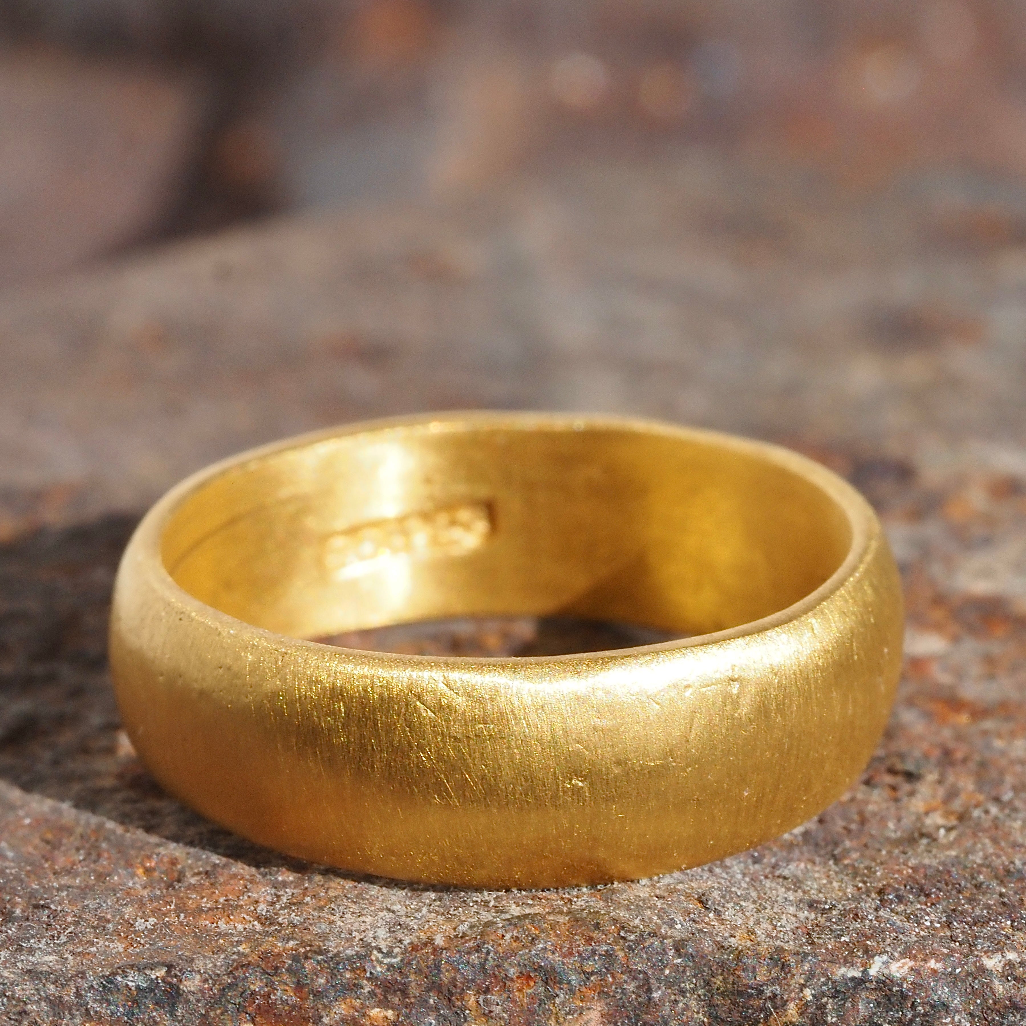 Vintage Brushed 24k Gold Band
