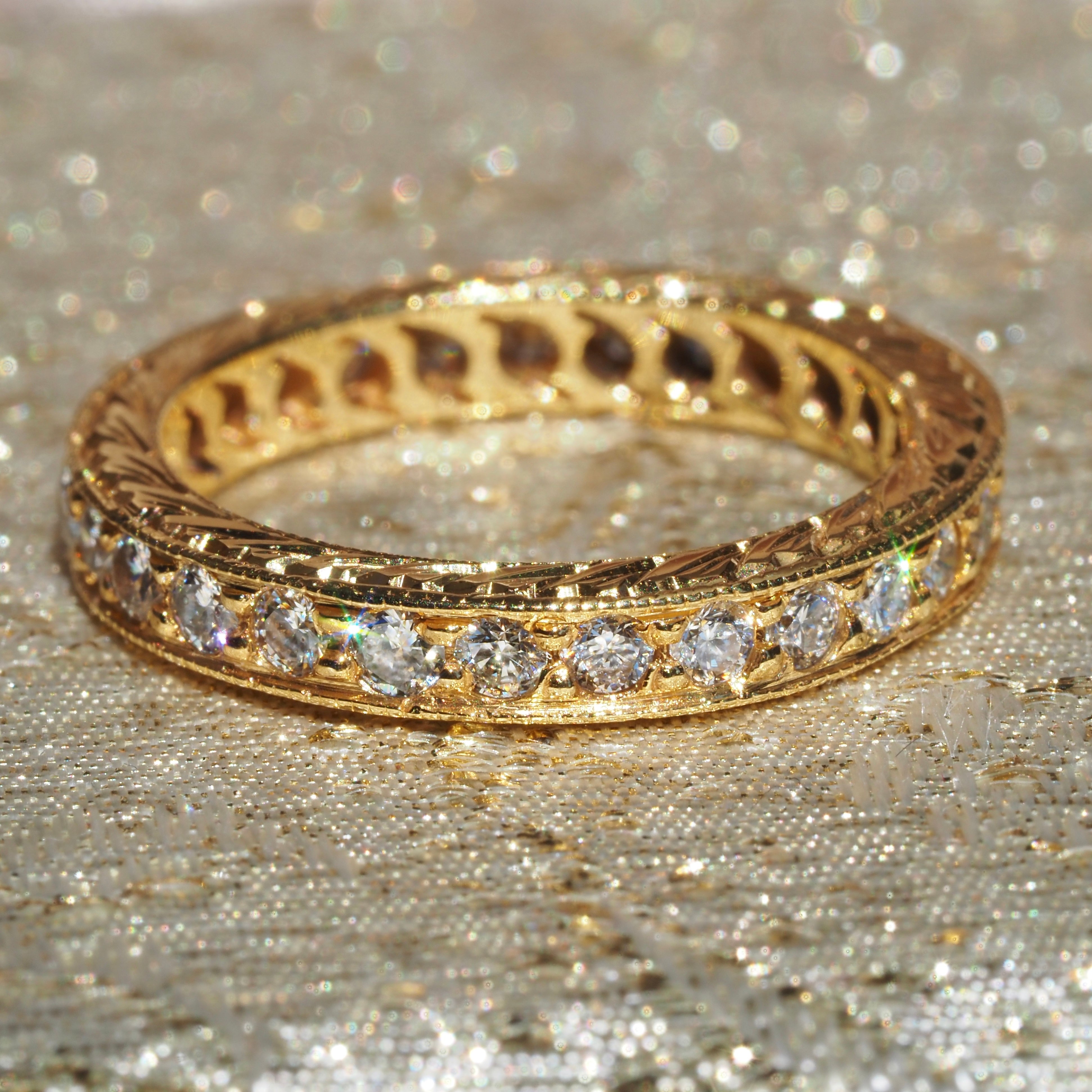 Vintage Diamond Eternity 14k Gold Band