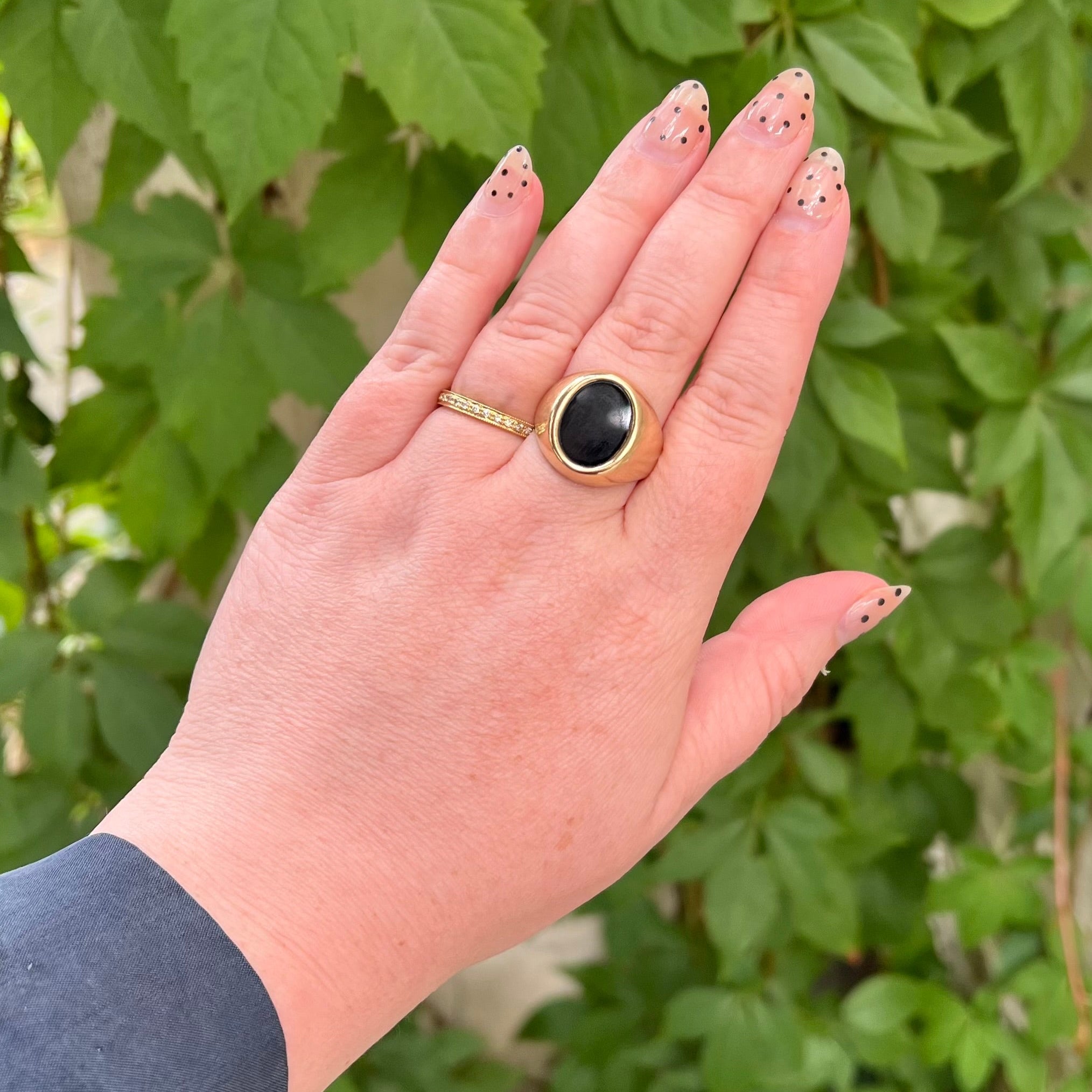 Vintage Onyx 14k Gold Signet Ring