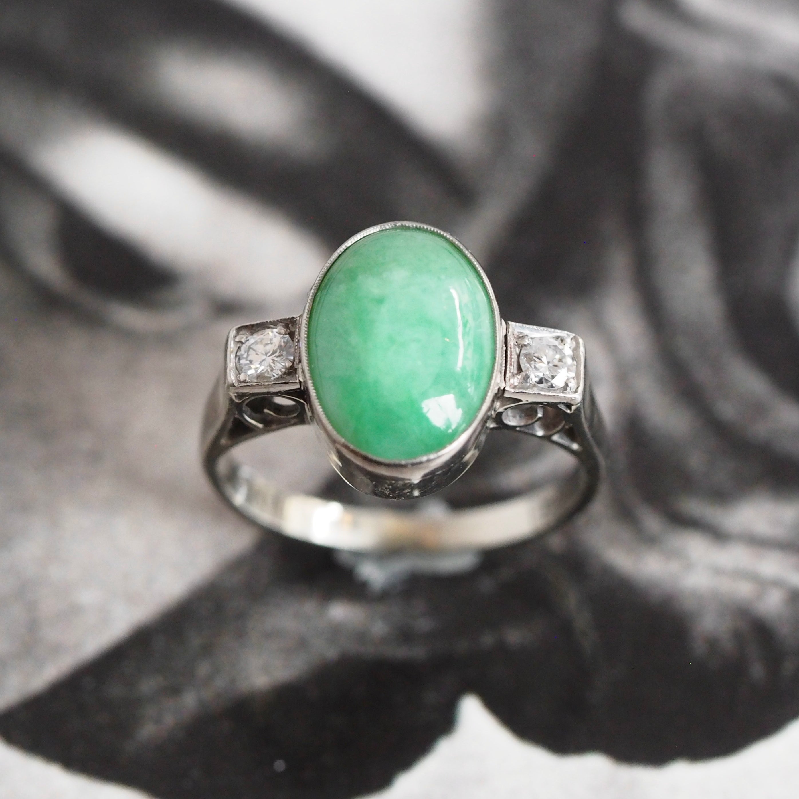 Jade sales diamond ring