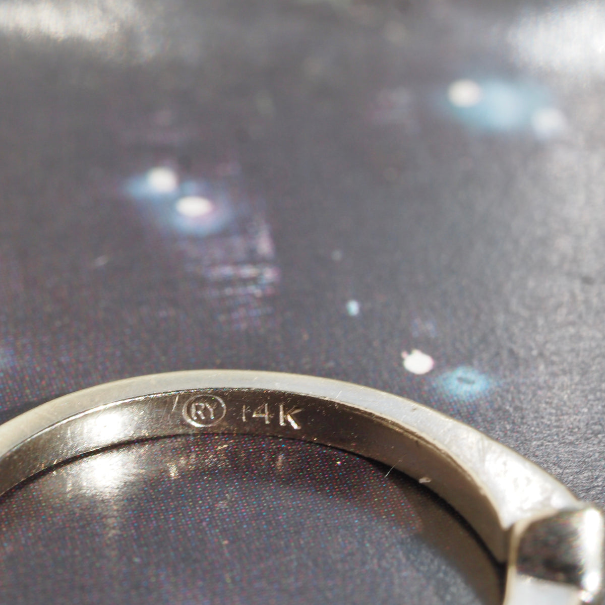 Vintage Marquise and Baguette Diamond Platinum Engagement Ring with 14k White Gold Wedding Band