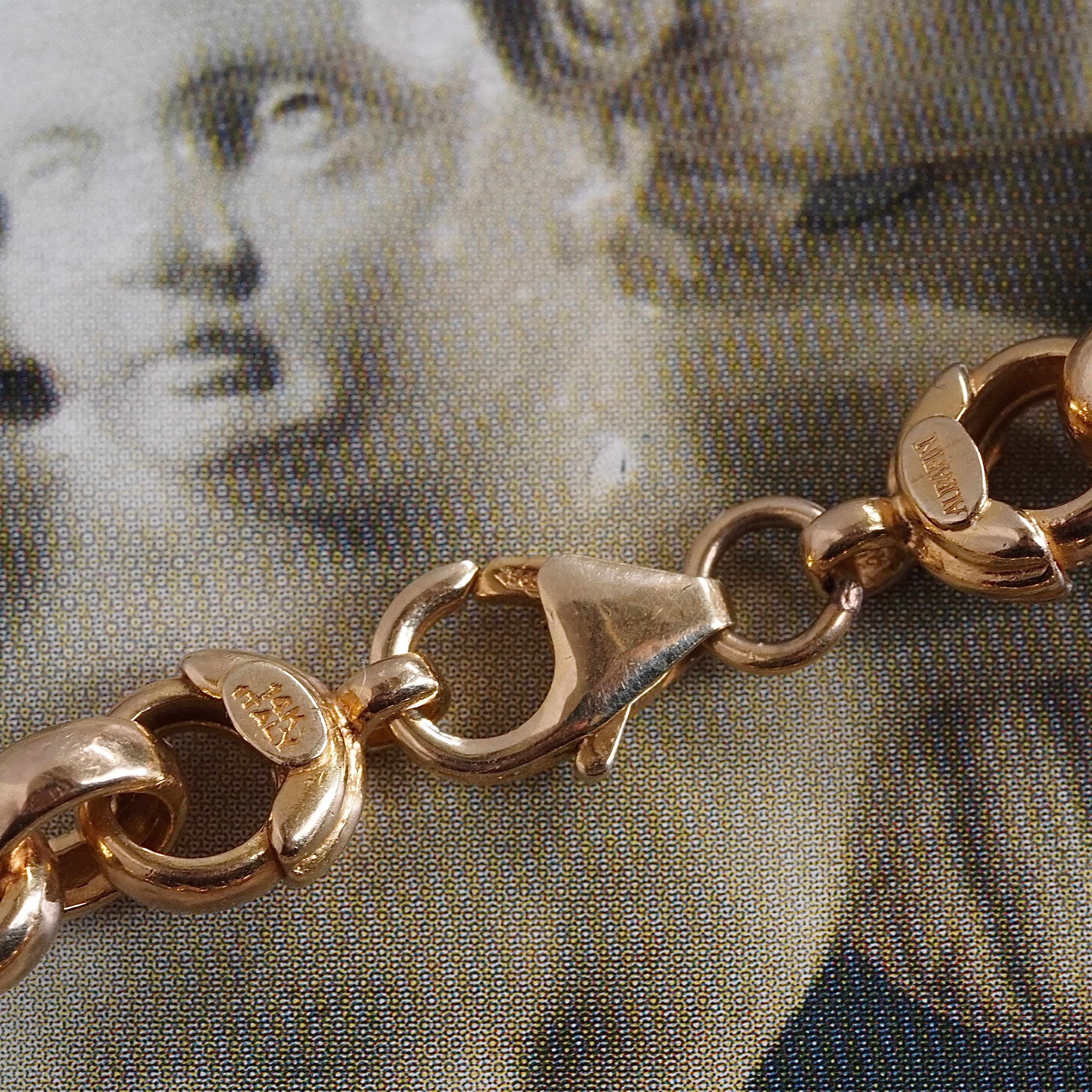 Vintage 14k Gold Rolo Chain 8" Bracelet