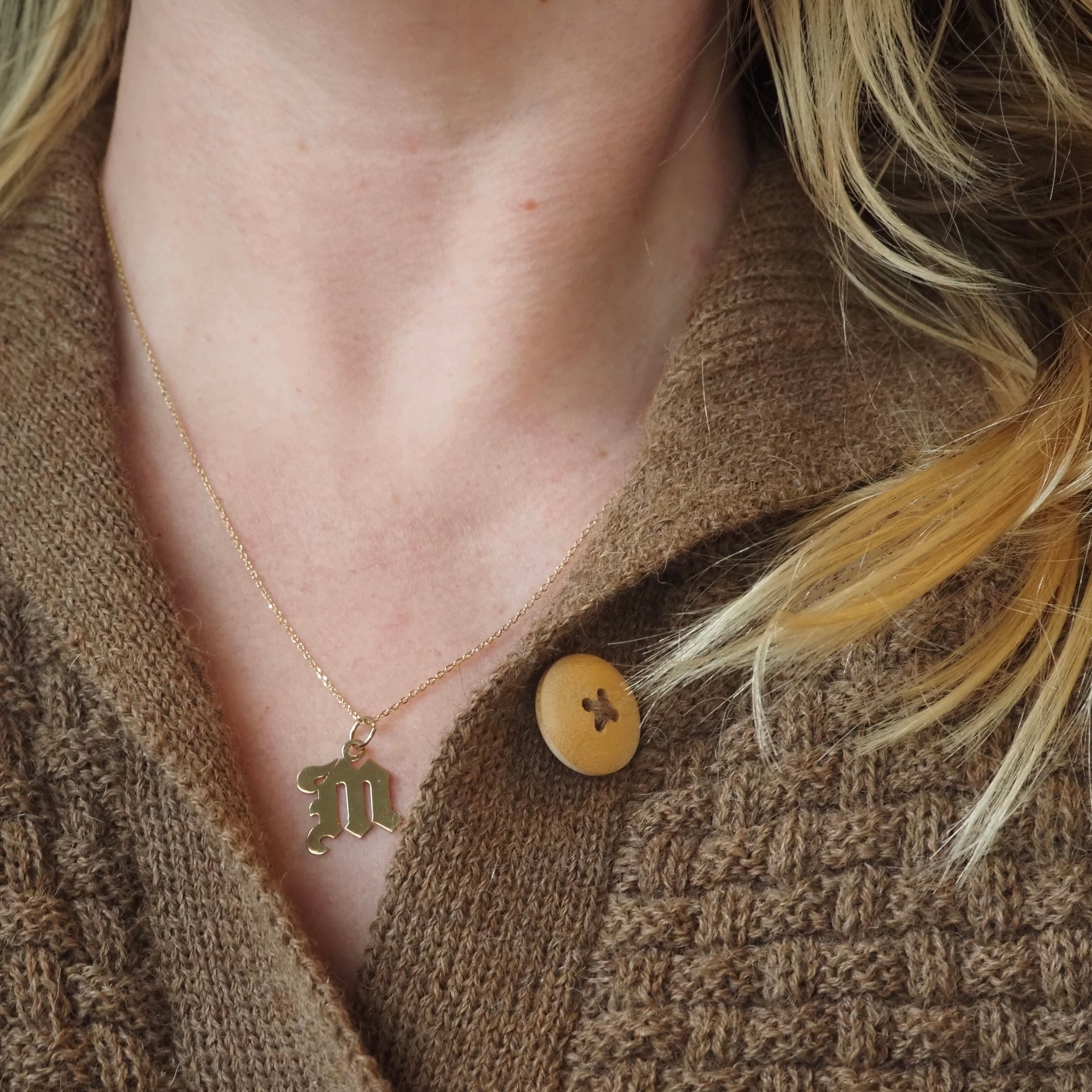 Vintage M 14k Gold Charm