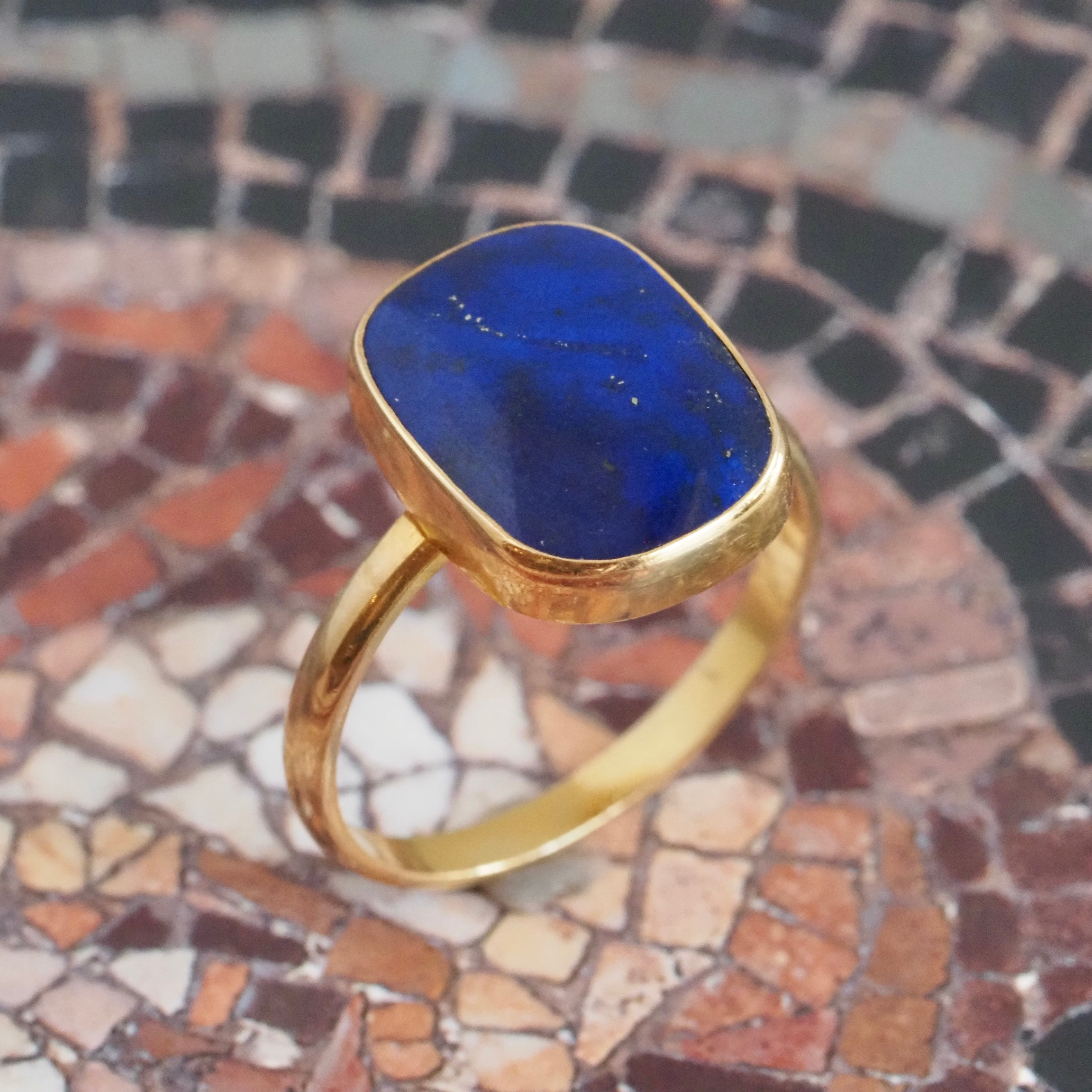 Greek Lapis 18k Gold Ring