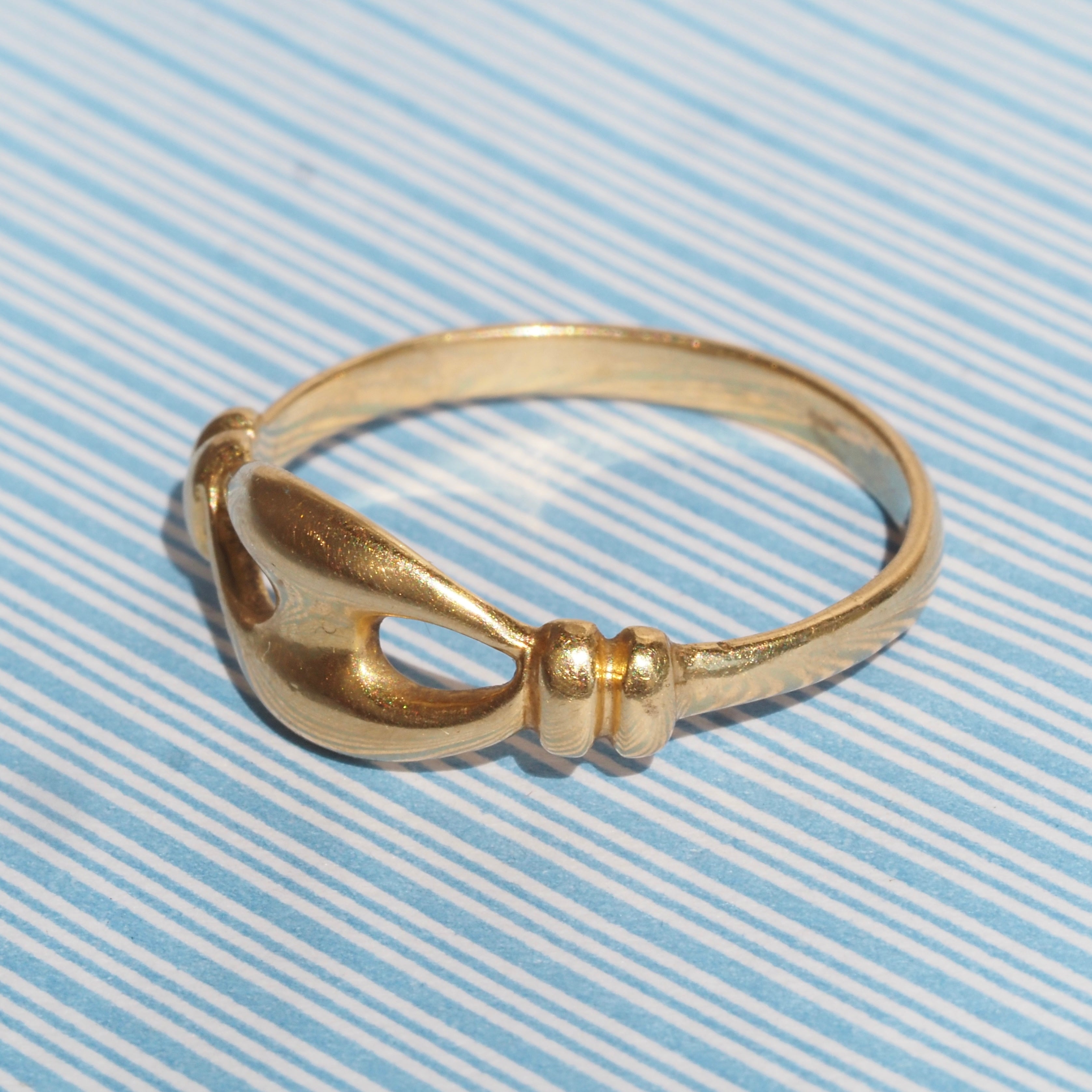 Vintage Anchor Mariner Link 18k Gold Ring