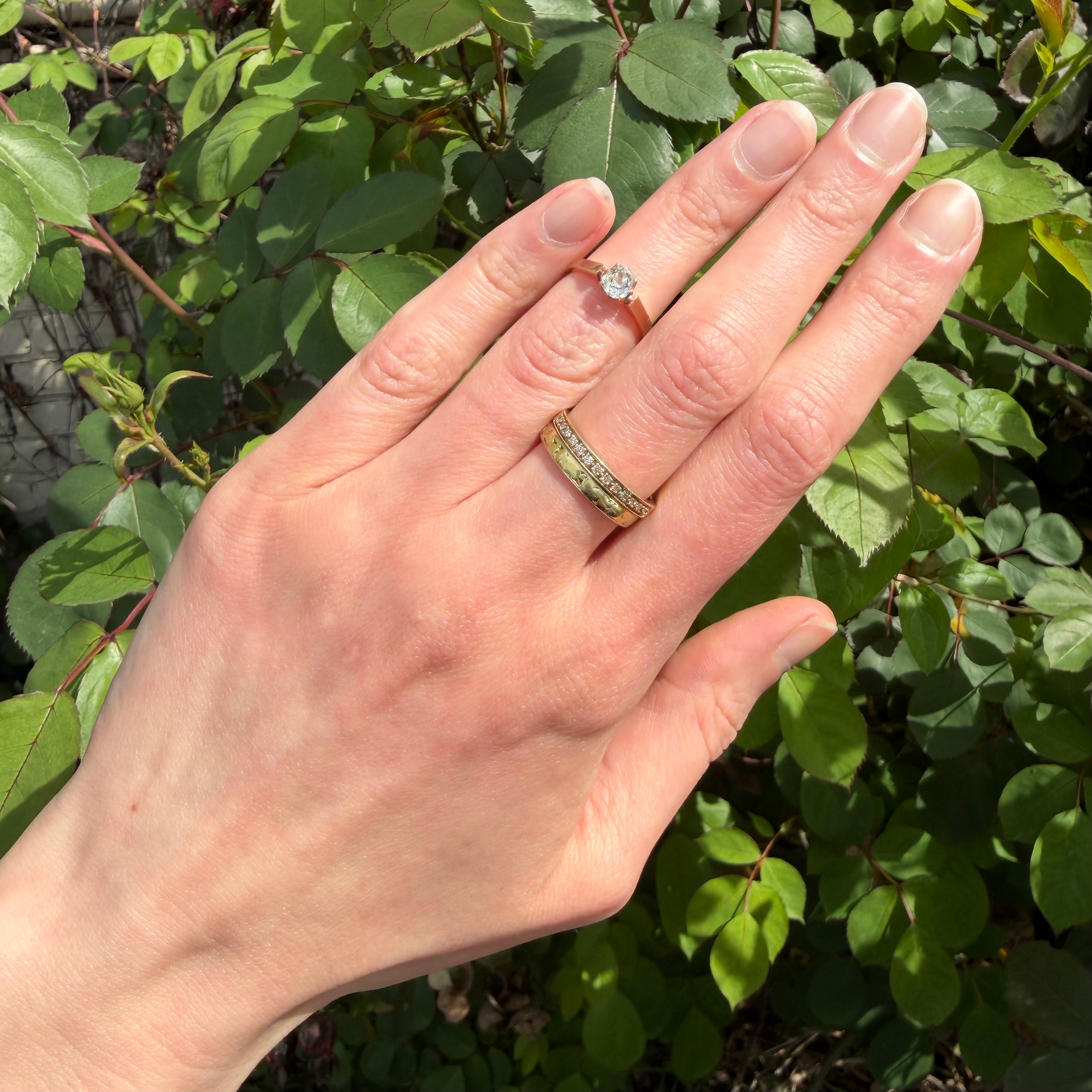 Antique Victorian Old Mine Cut Diamond 14k Gold Solitaire Engagement Ring