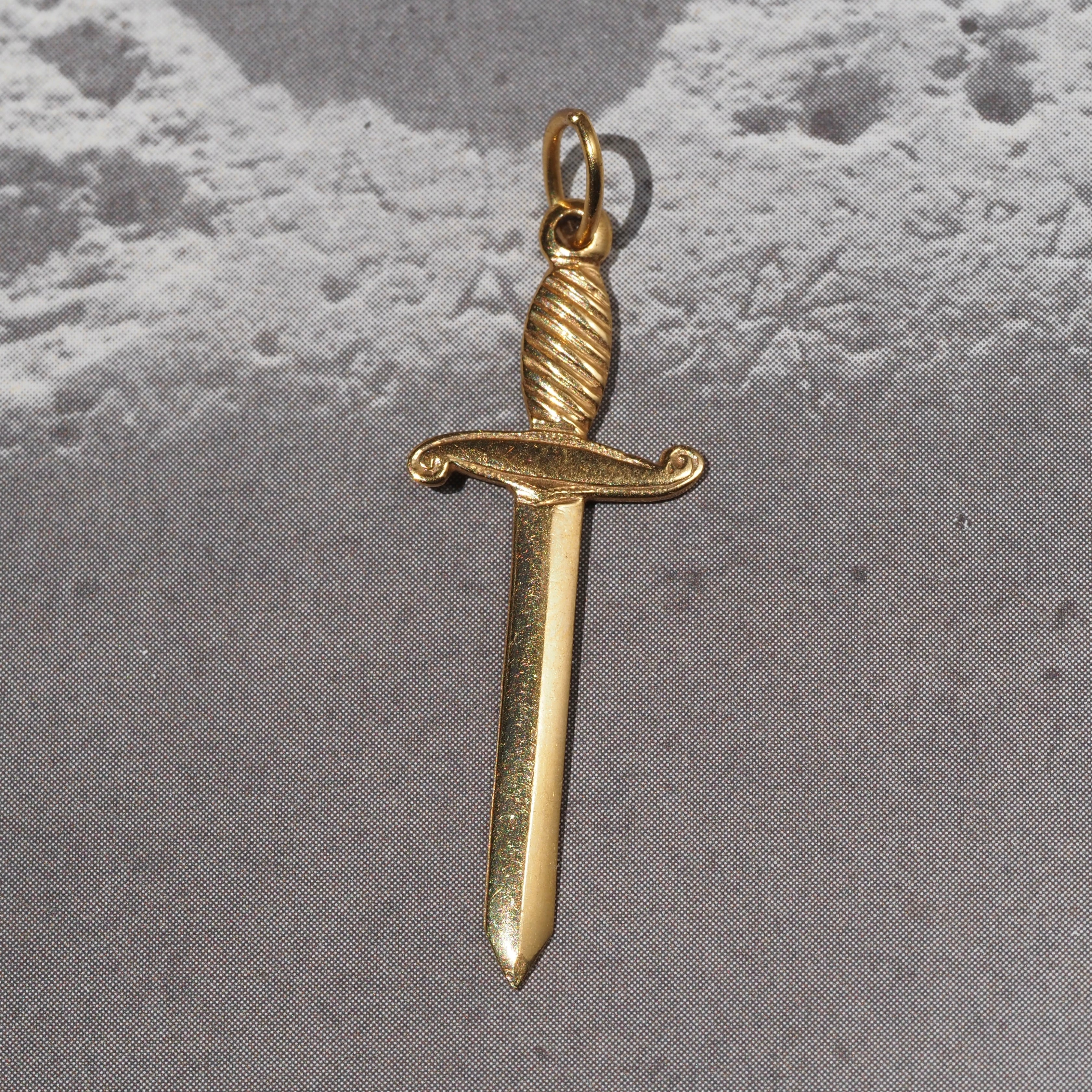 Vintage Sword 18k Gold Charm