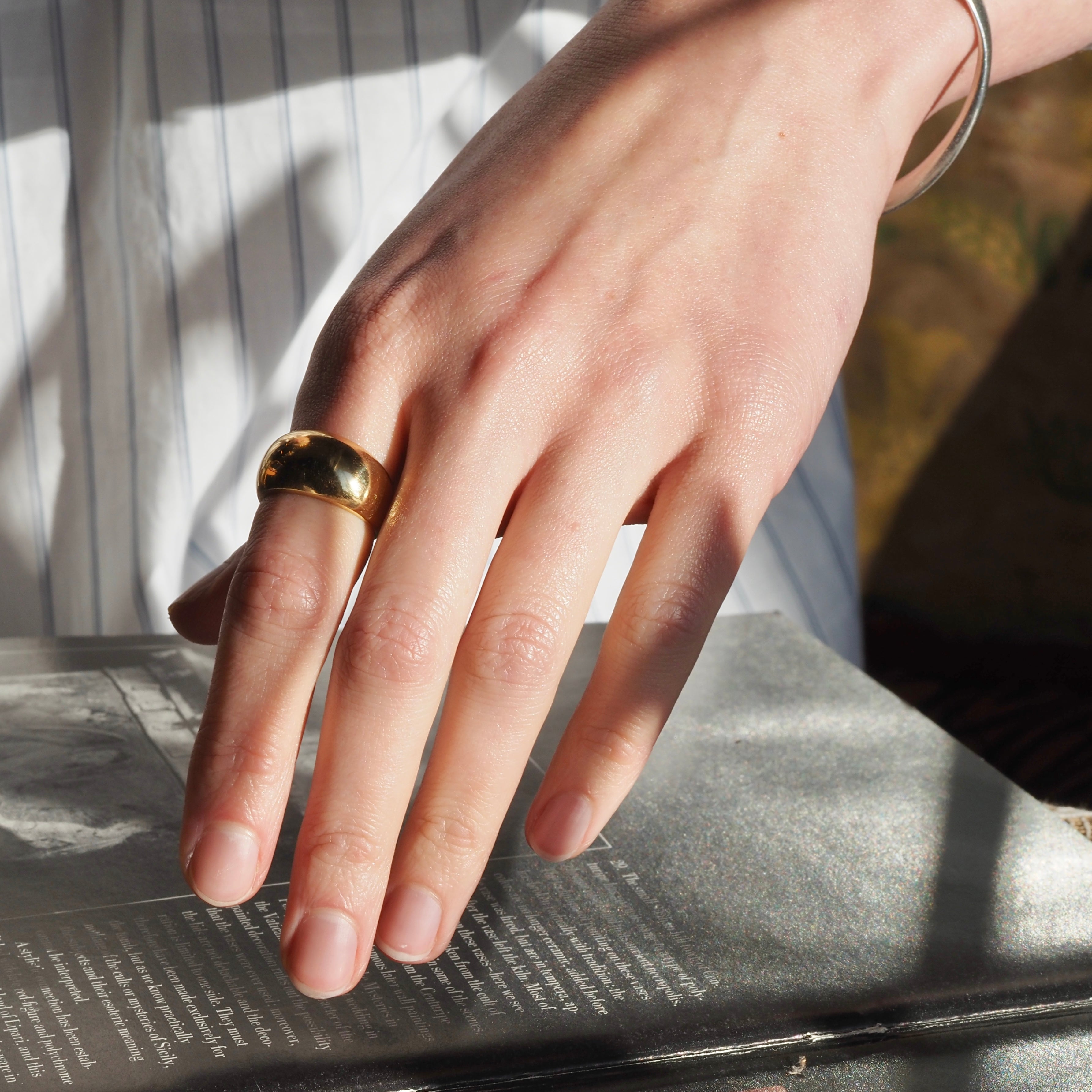 Vintage Portuguese 19k Gold Dome Ring