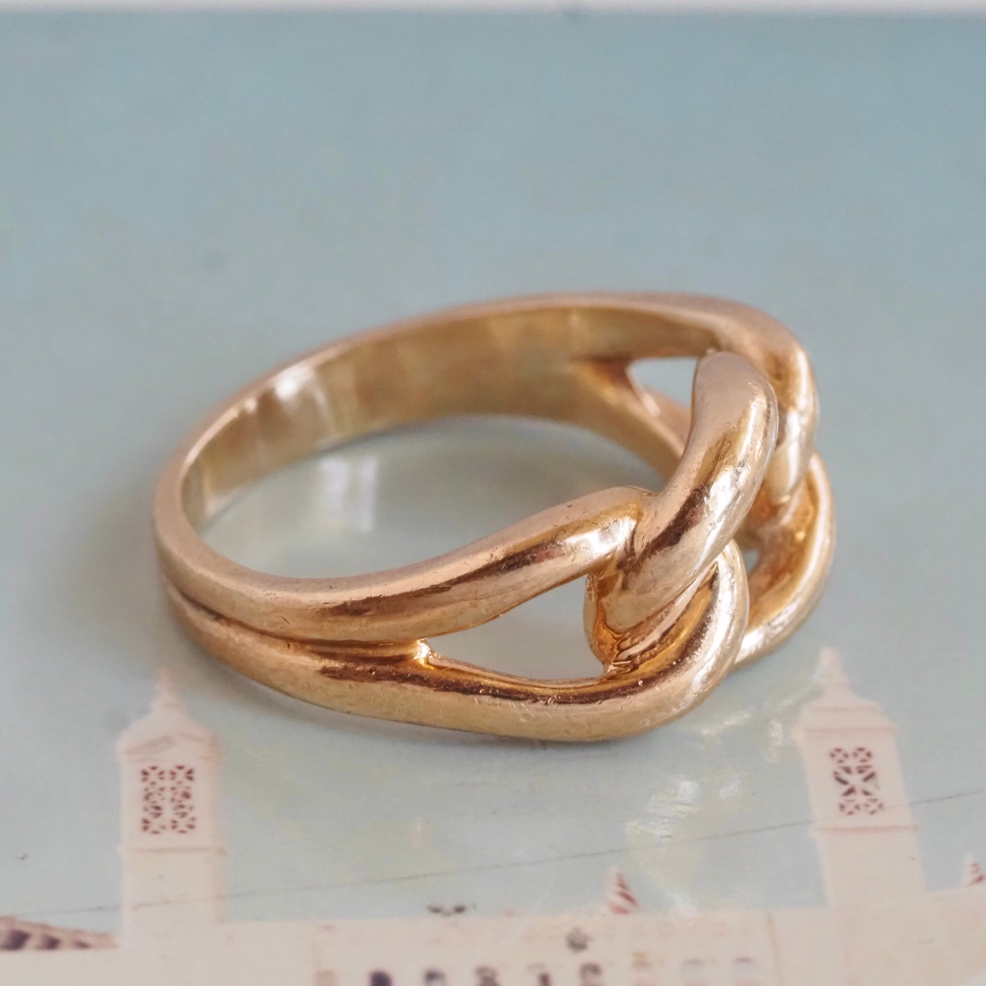 Vintage Curb Knot 14k Gold Ring