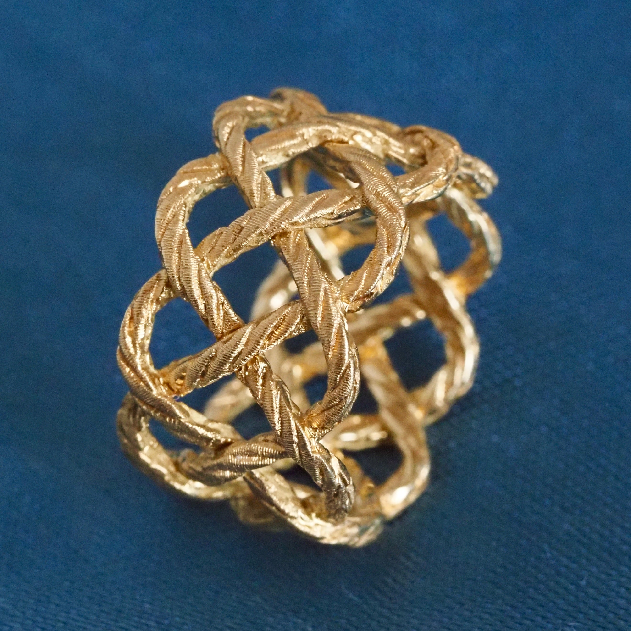 Woven Lattice Rope 18k Gold Ring
