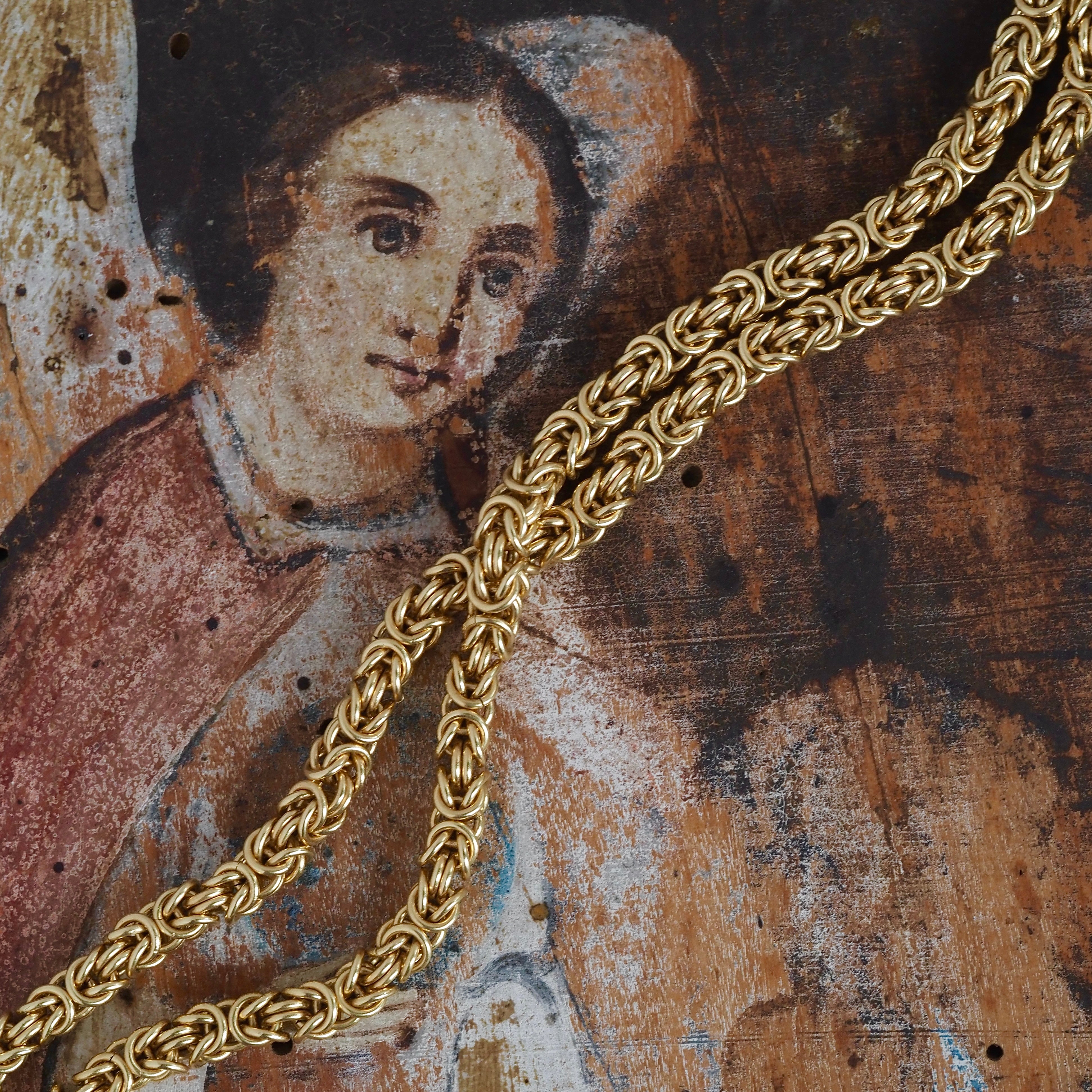 Vintage 18k Gold Byzantine Chain