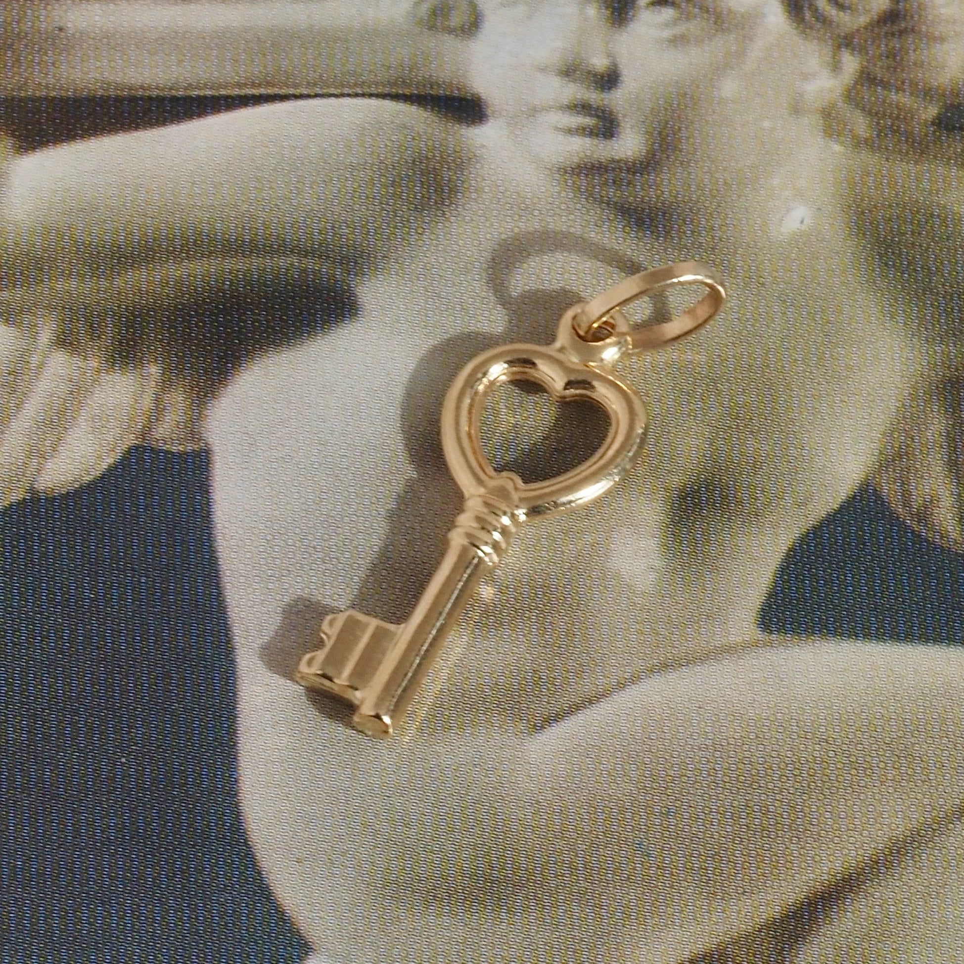 Vintage "Key to my Heart" 14k Gold Charm