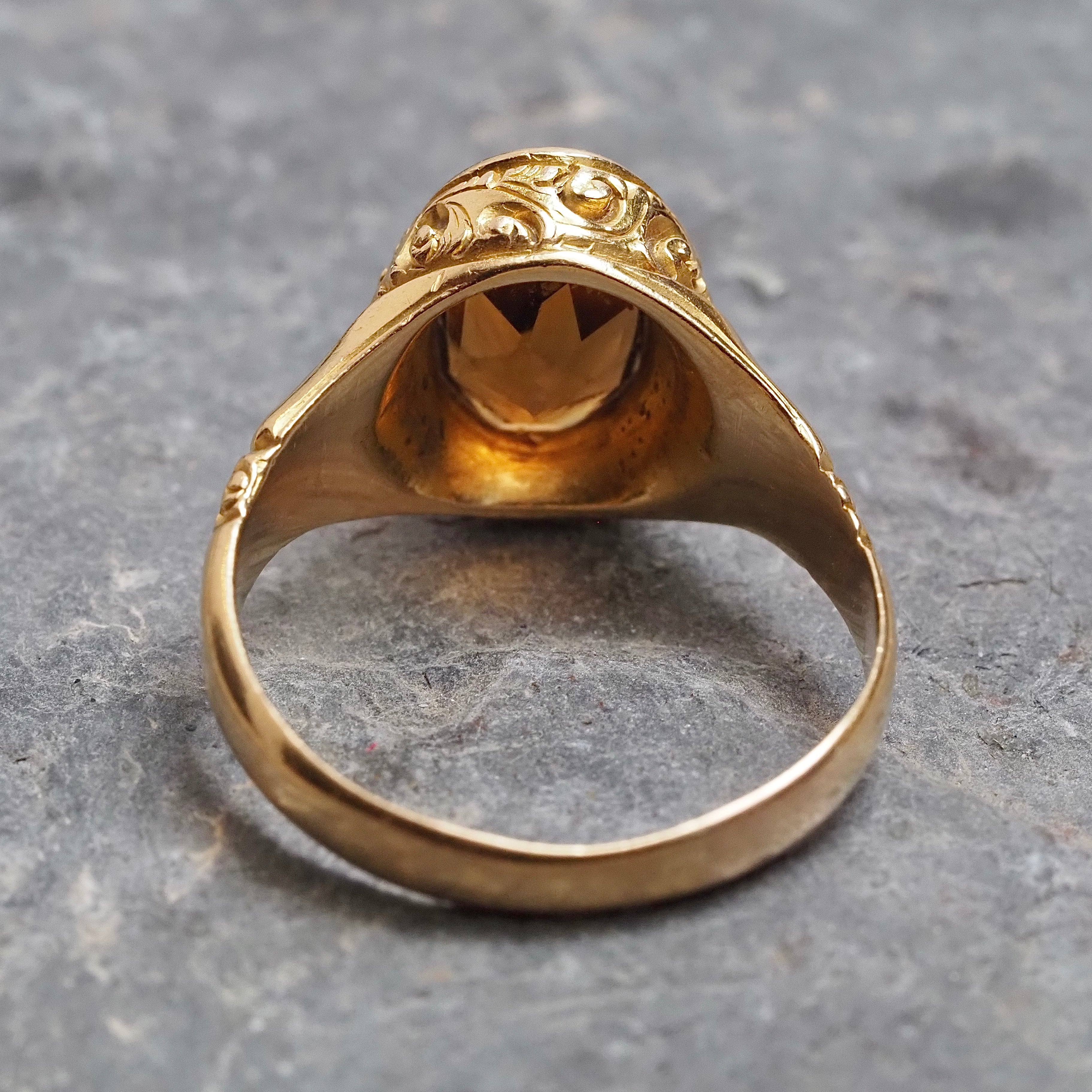 Antique English Citrine 18k Gold Ring