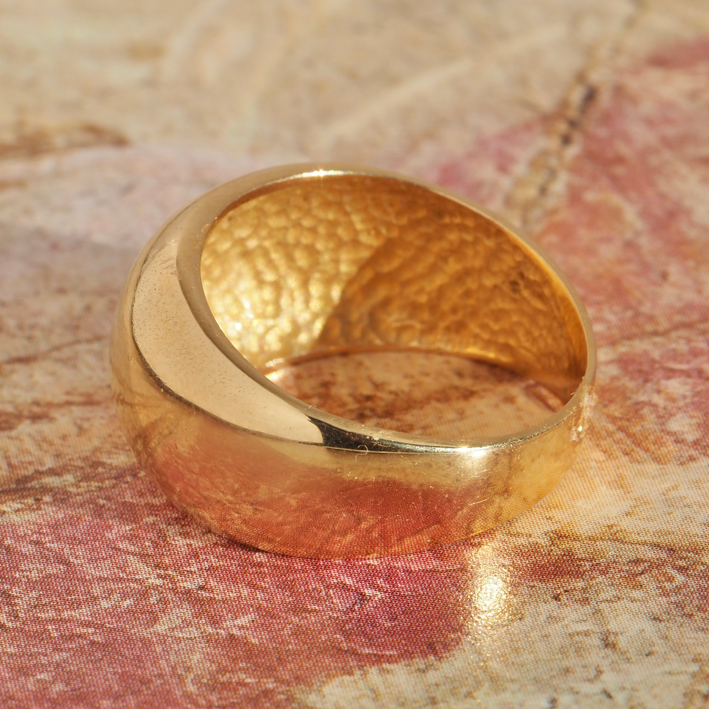 Vintage Portuguese 19k Gold Dome Ring