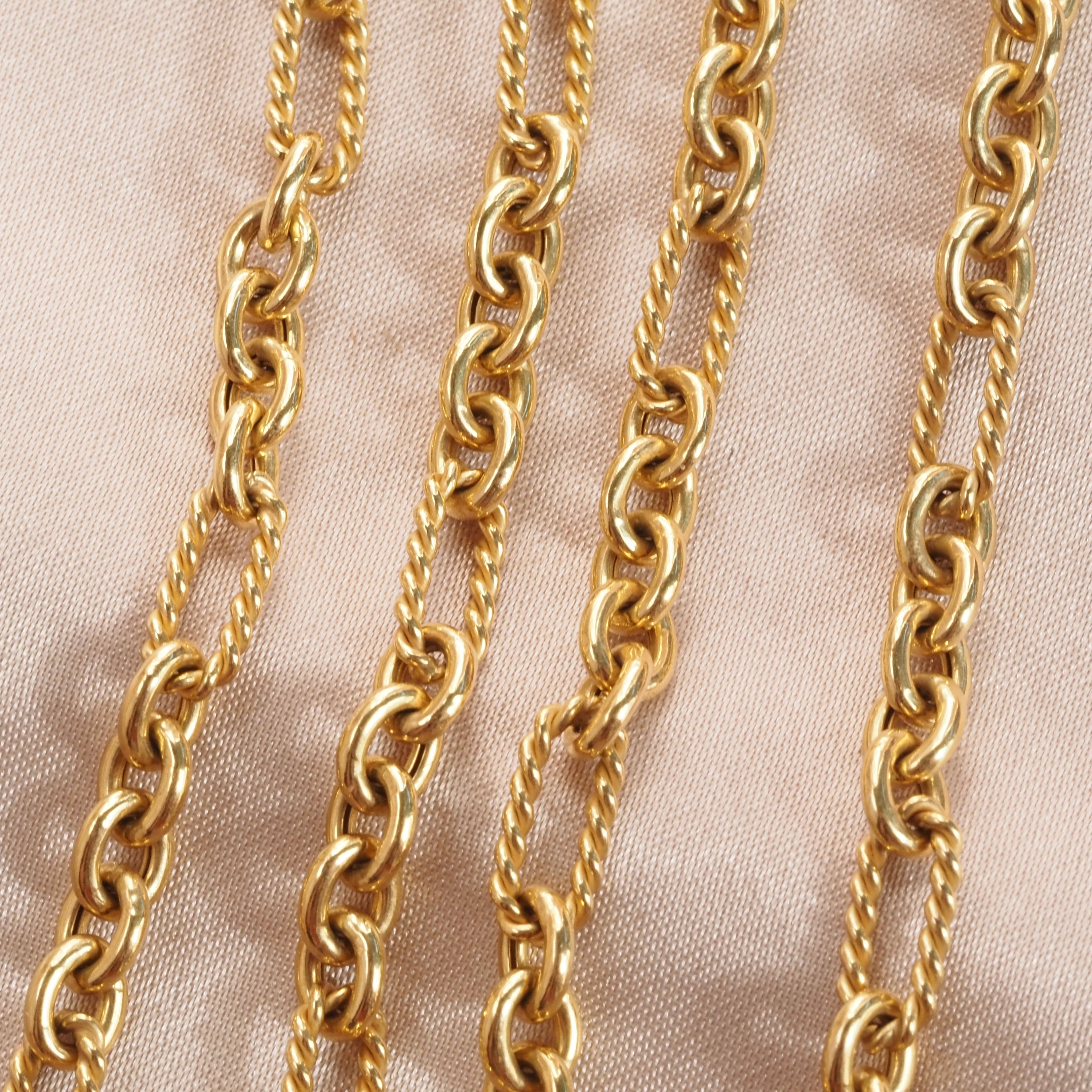 Vintage English 9k Gold Ornate Link Chain Necklace