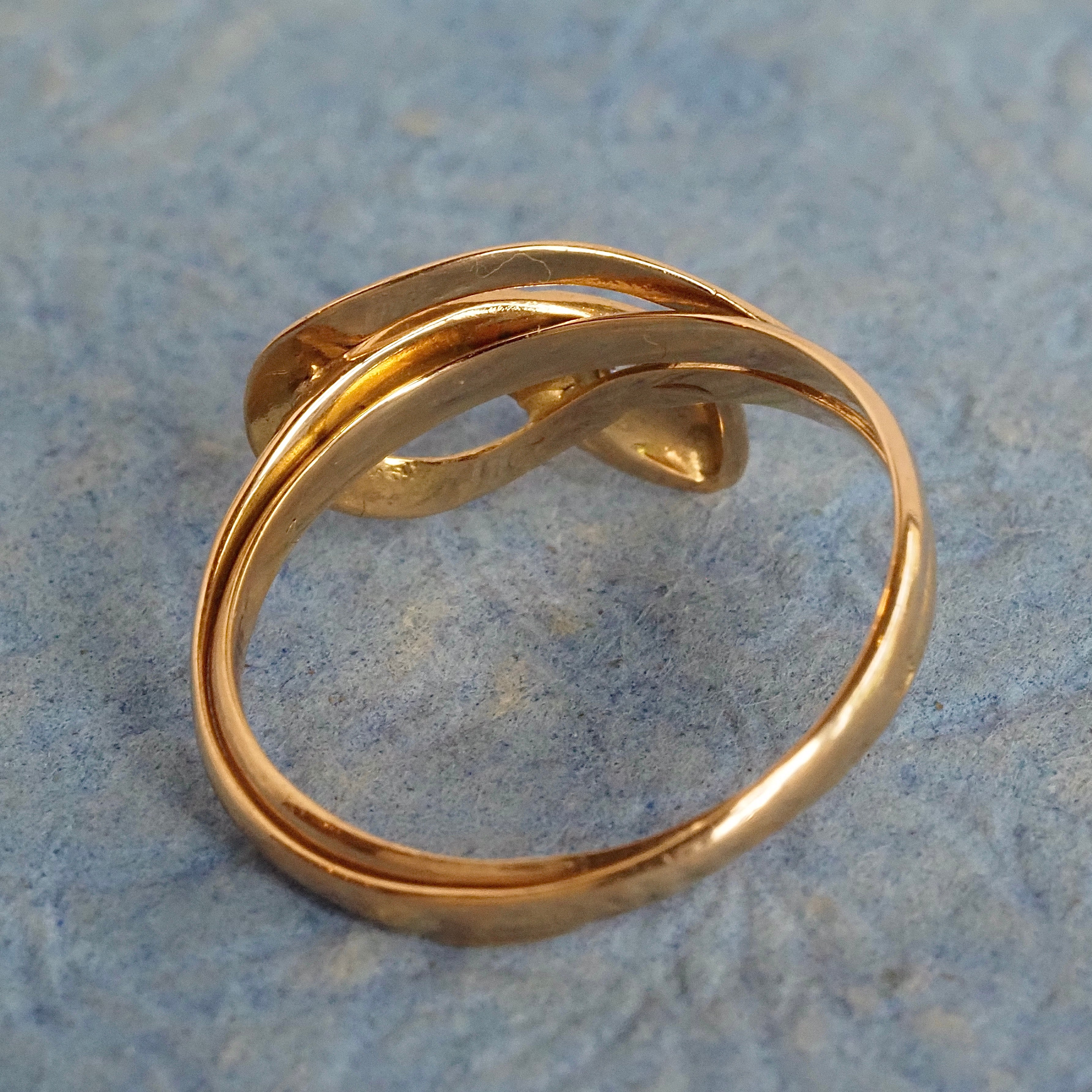 Mid-Century French Snake Old European Cut Diamond 18k Gold Ring