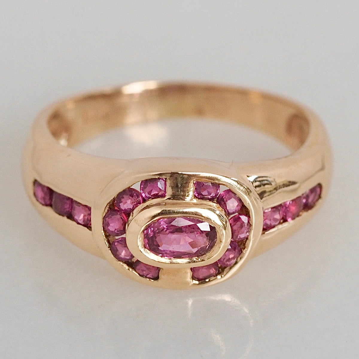 Vintage 14k Gold Channel Set Natural Ruby Ring