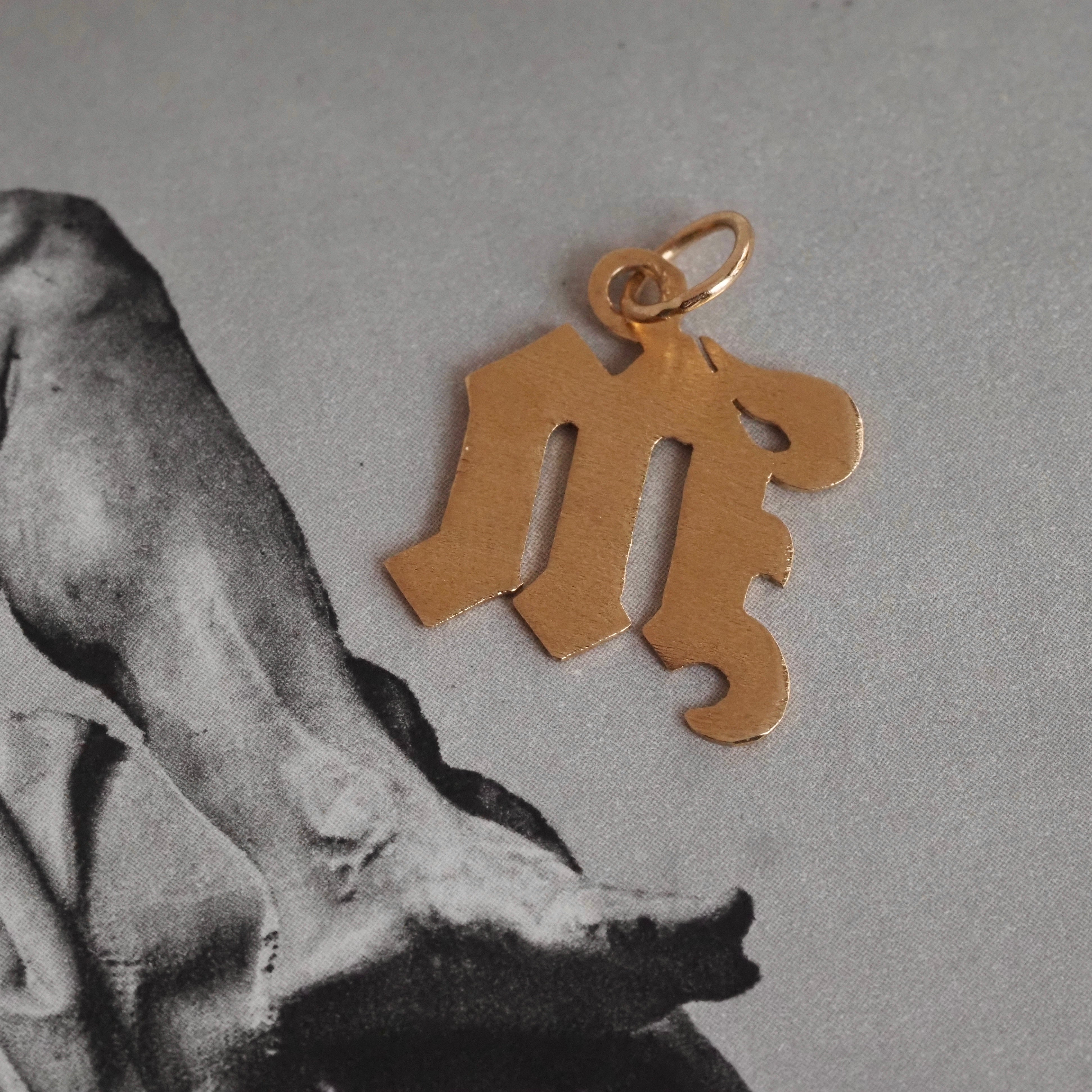 Vintage M 14k Gold Charm