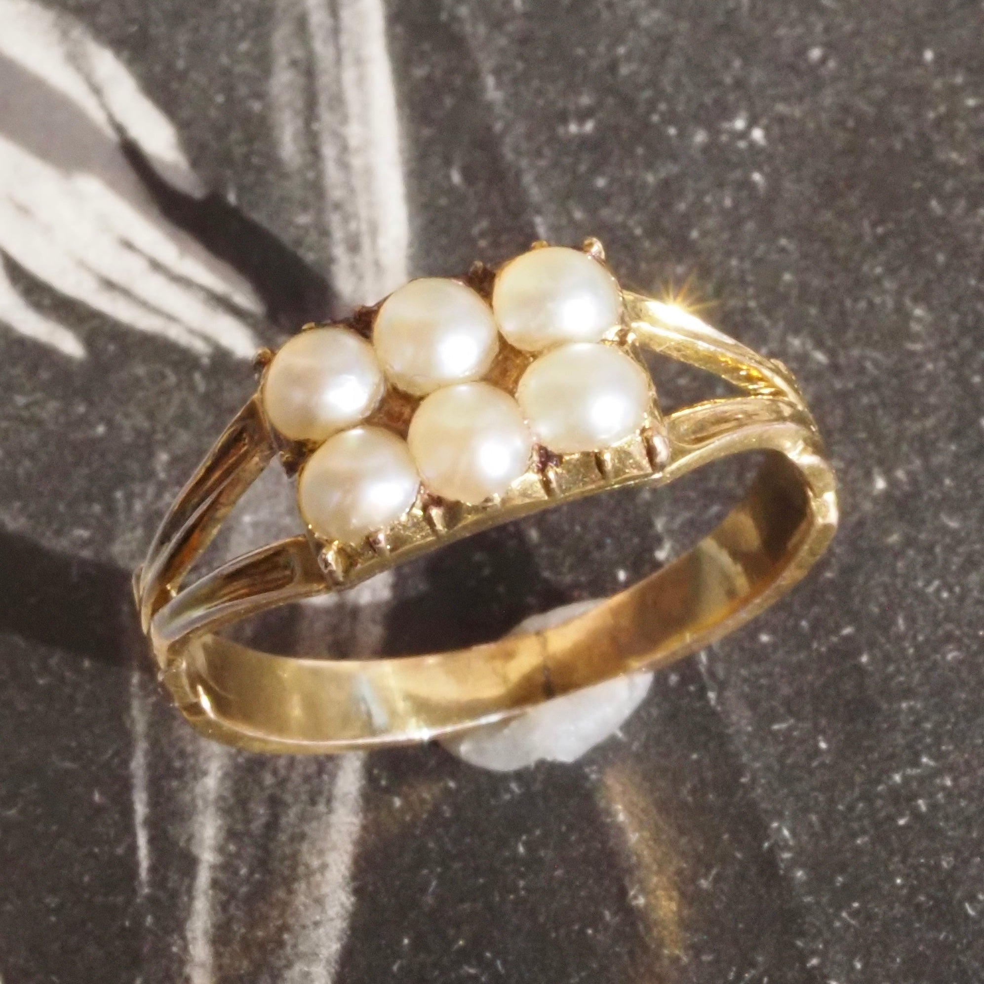 Antique Georgian Natural Pearl 10k Gold Ring