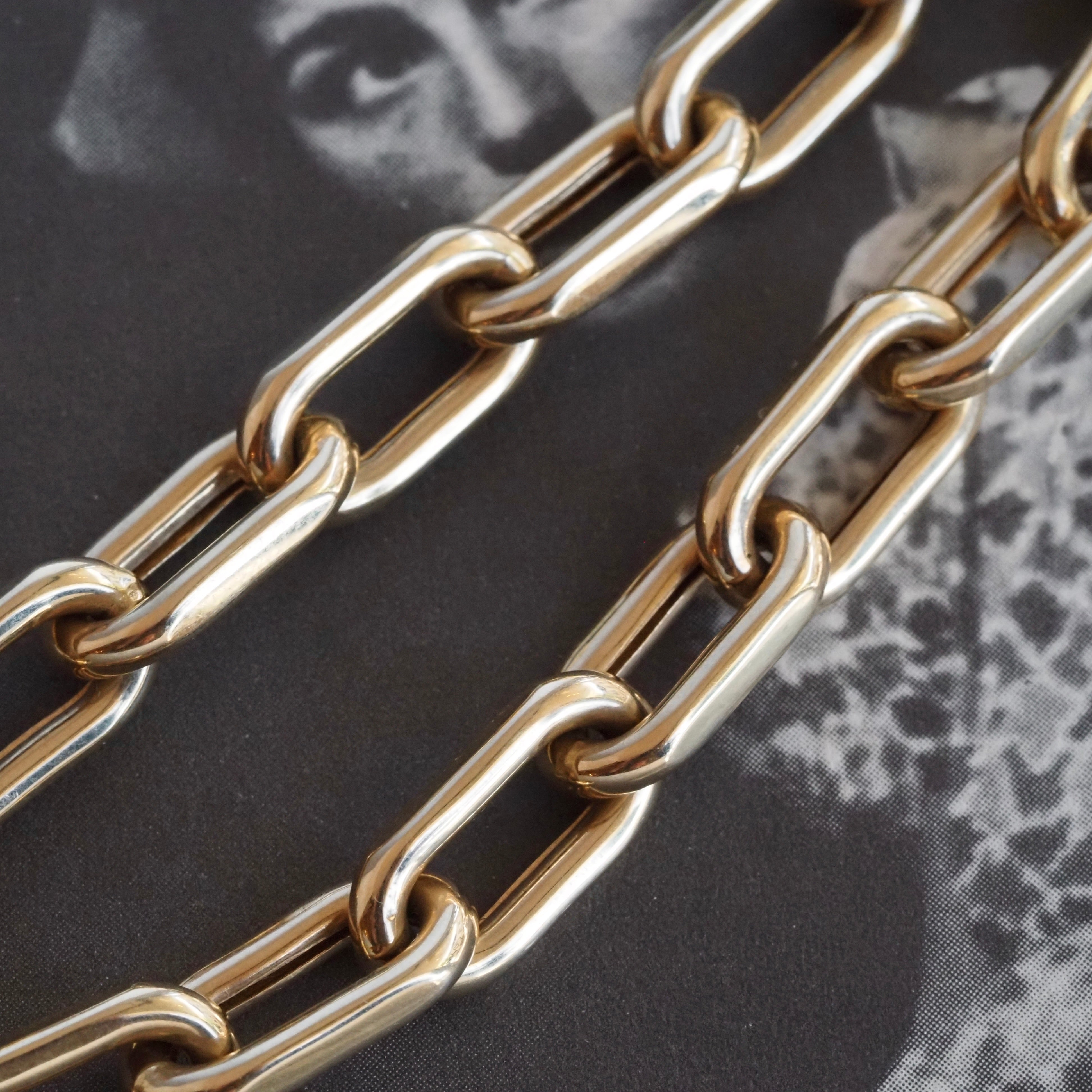 Vintage Long Link 14k Gold Bracelet