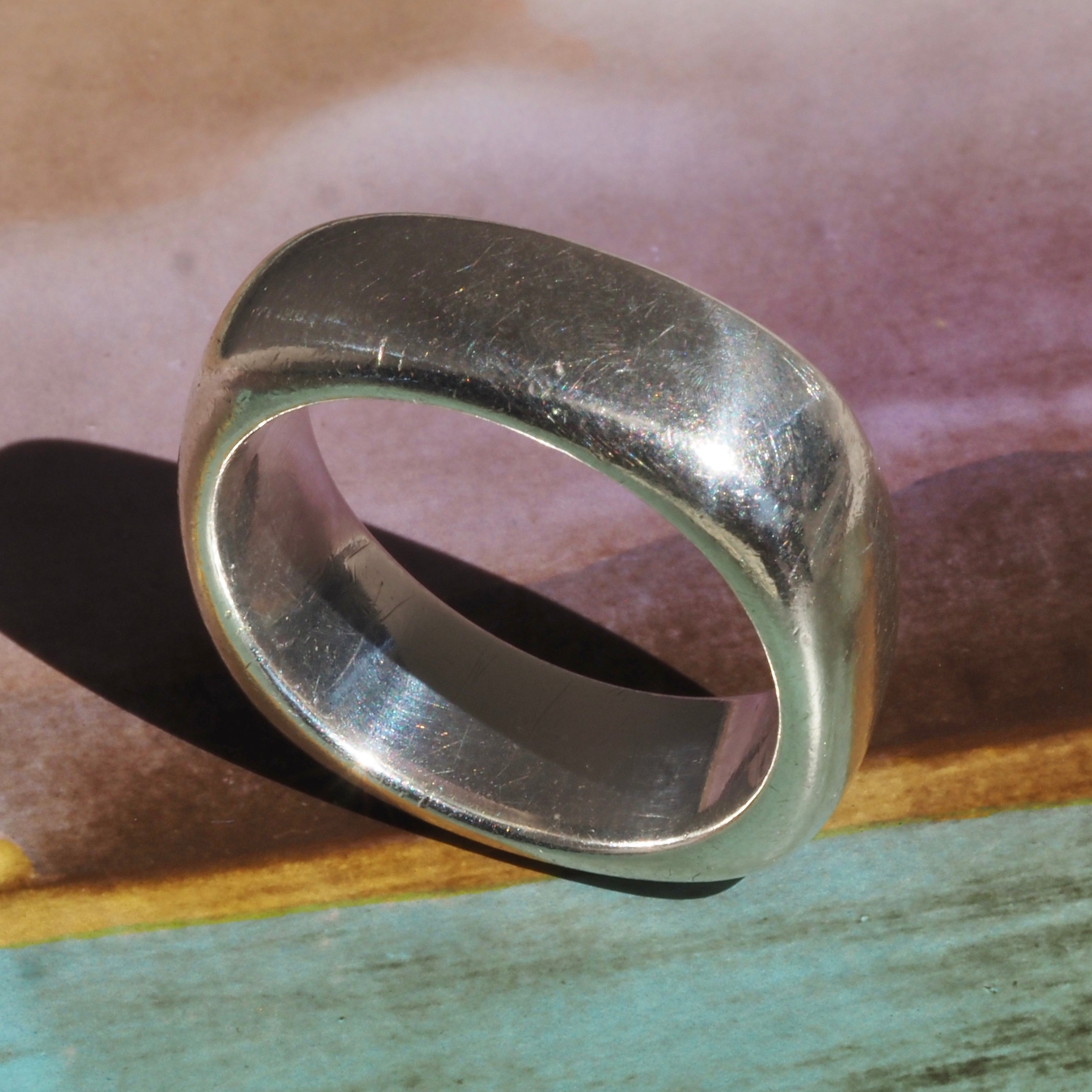 Vintage Tiffany Sterling Silver Squared Band
