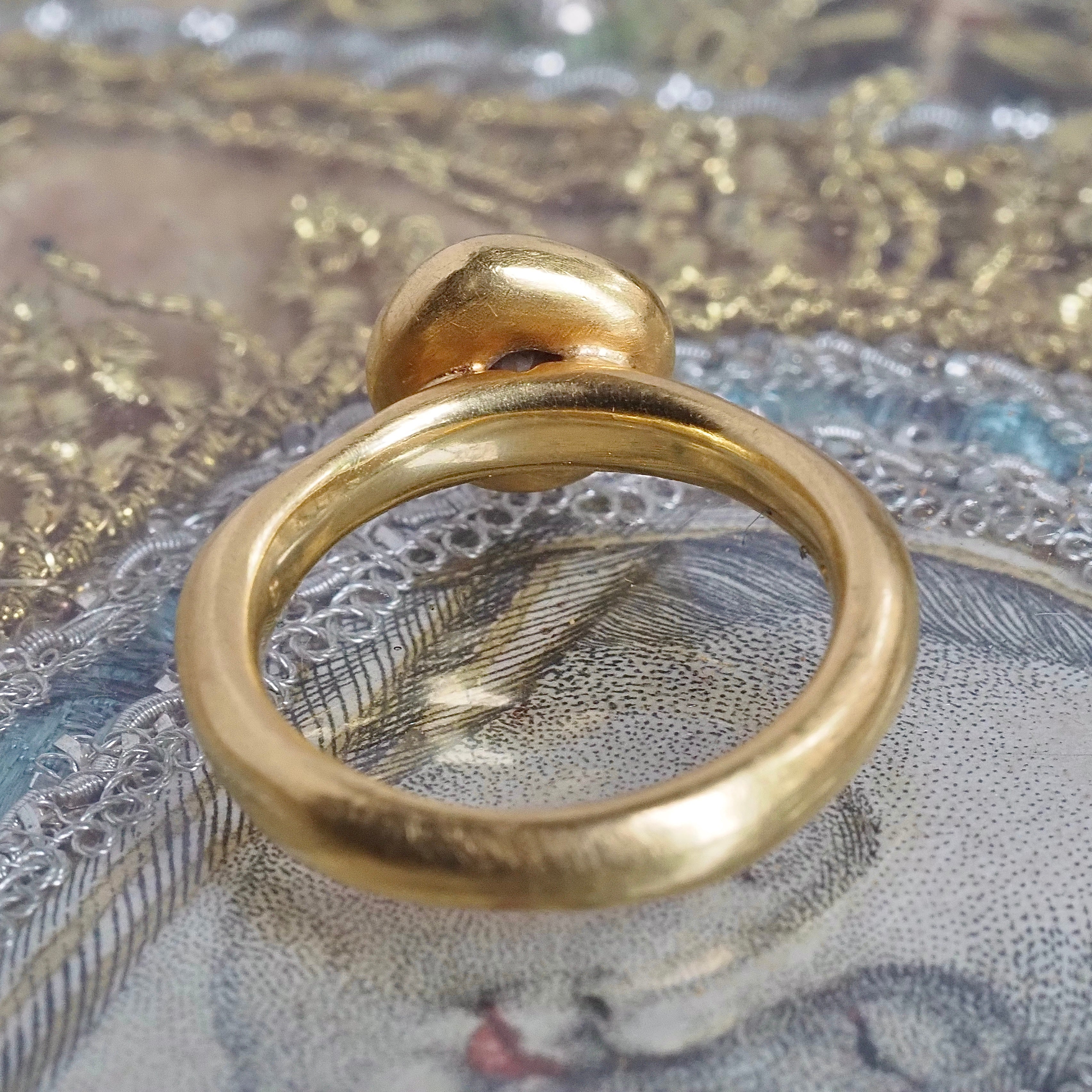 Brown Diamond Brushed 18k Gold Ring by H. Stern