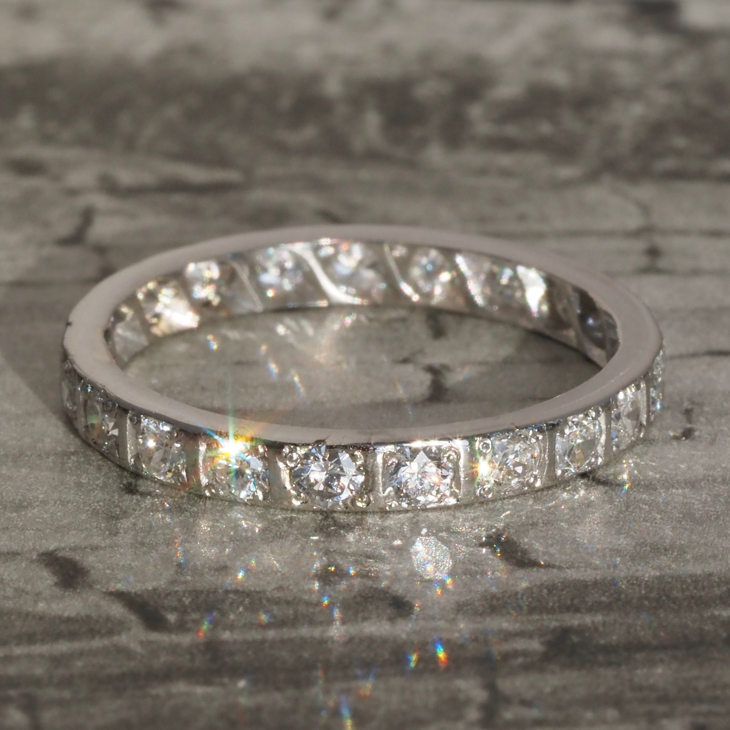 Antique Art Deco Platinum Diamond Eternity Ring