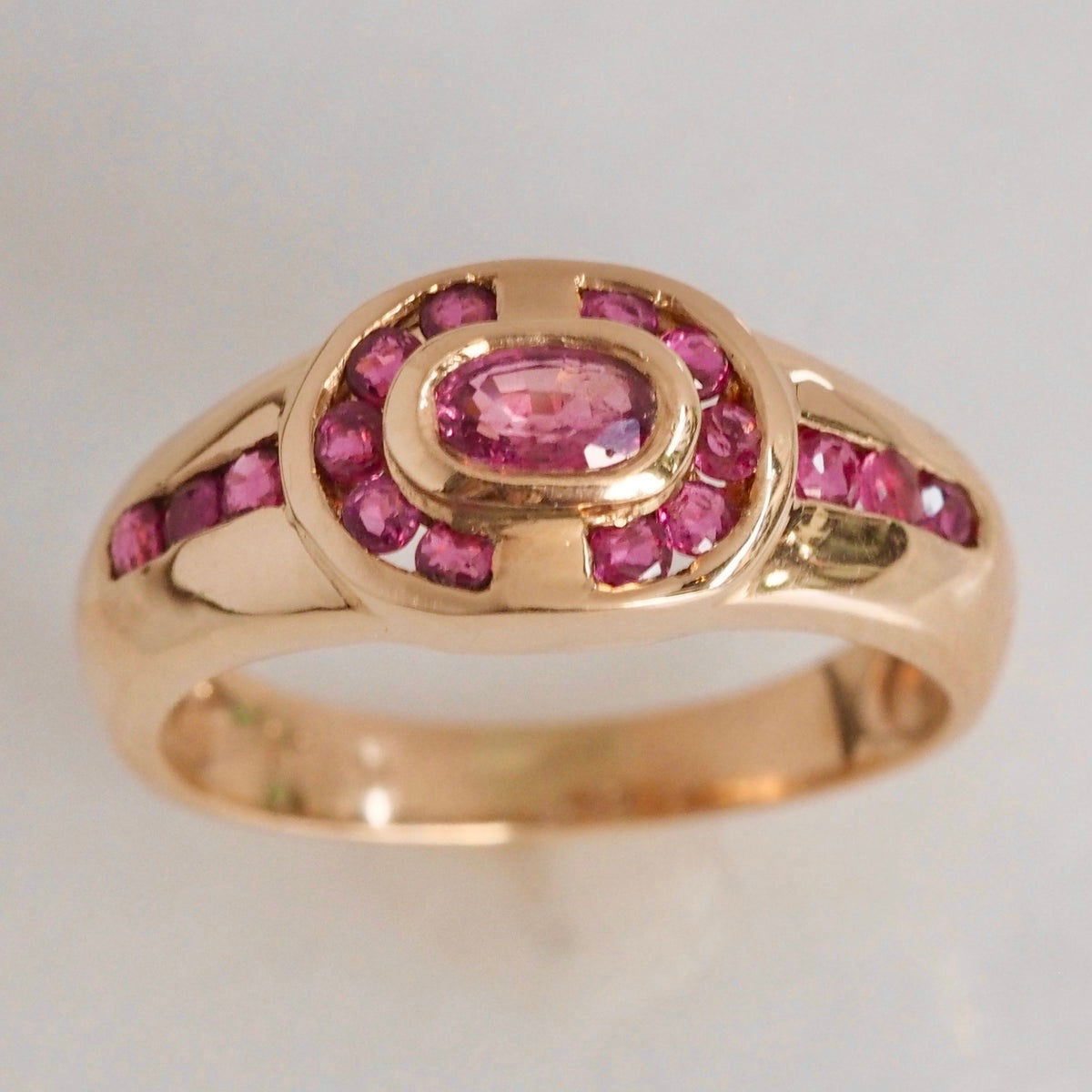 Vintage 14k Gold Channel Set Natural Ruby Ring