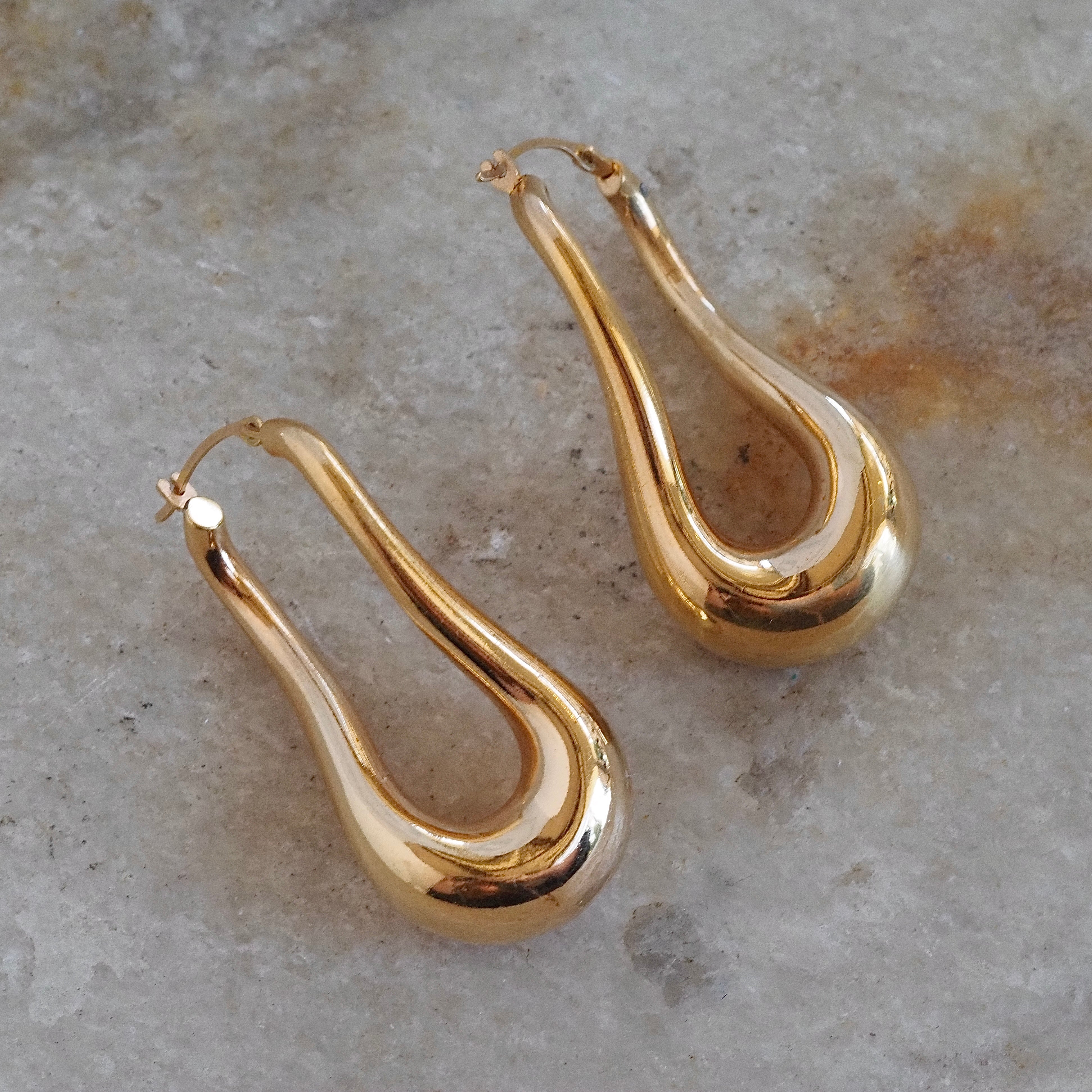 Vintage Melty 14k Gold Hoops