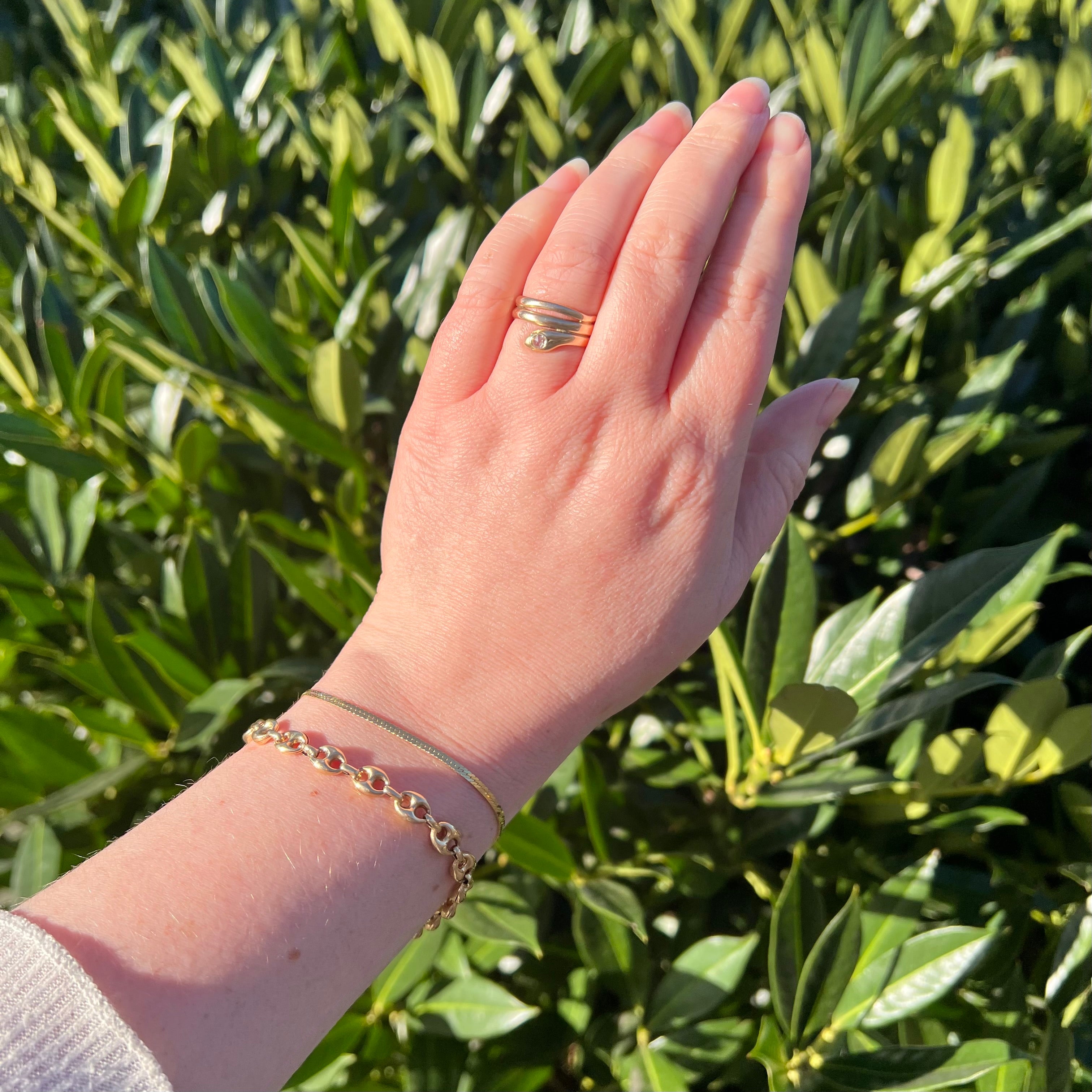 Vintage Herringbone 14k Gold Bracelet