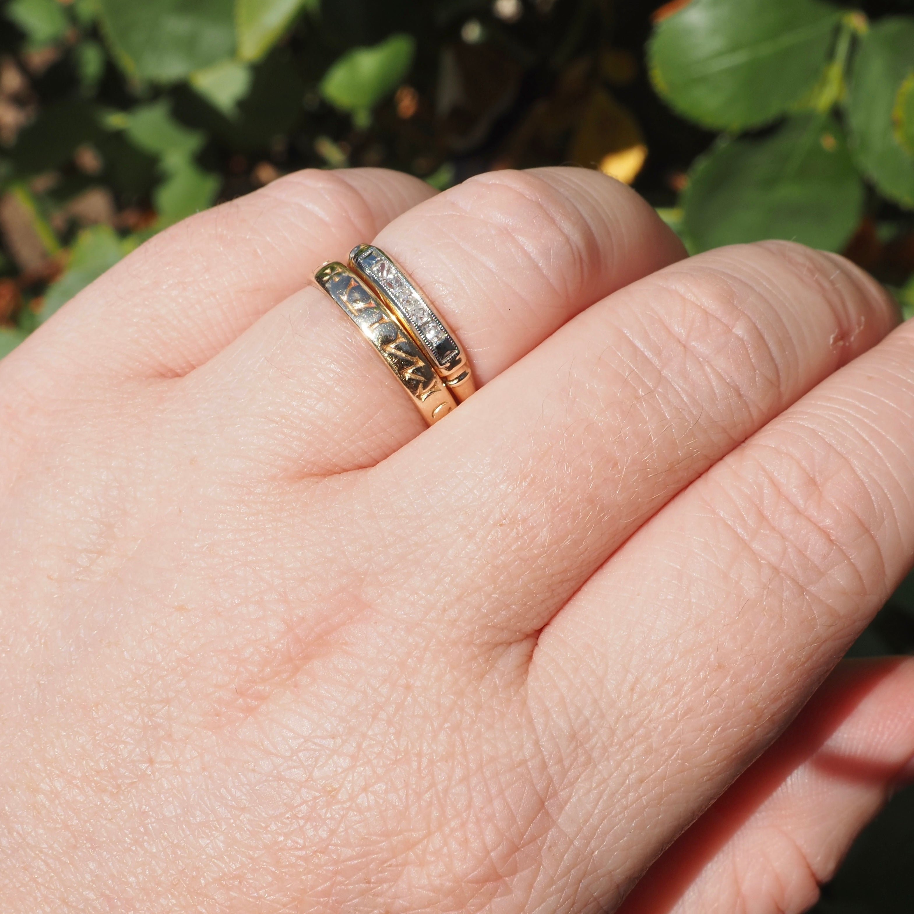 Vintage "Omnia Vincit Amor/Love Conquers All" Hand-Engraved 14k Gold Band