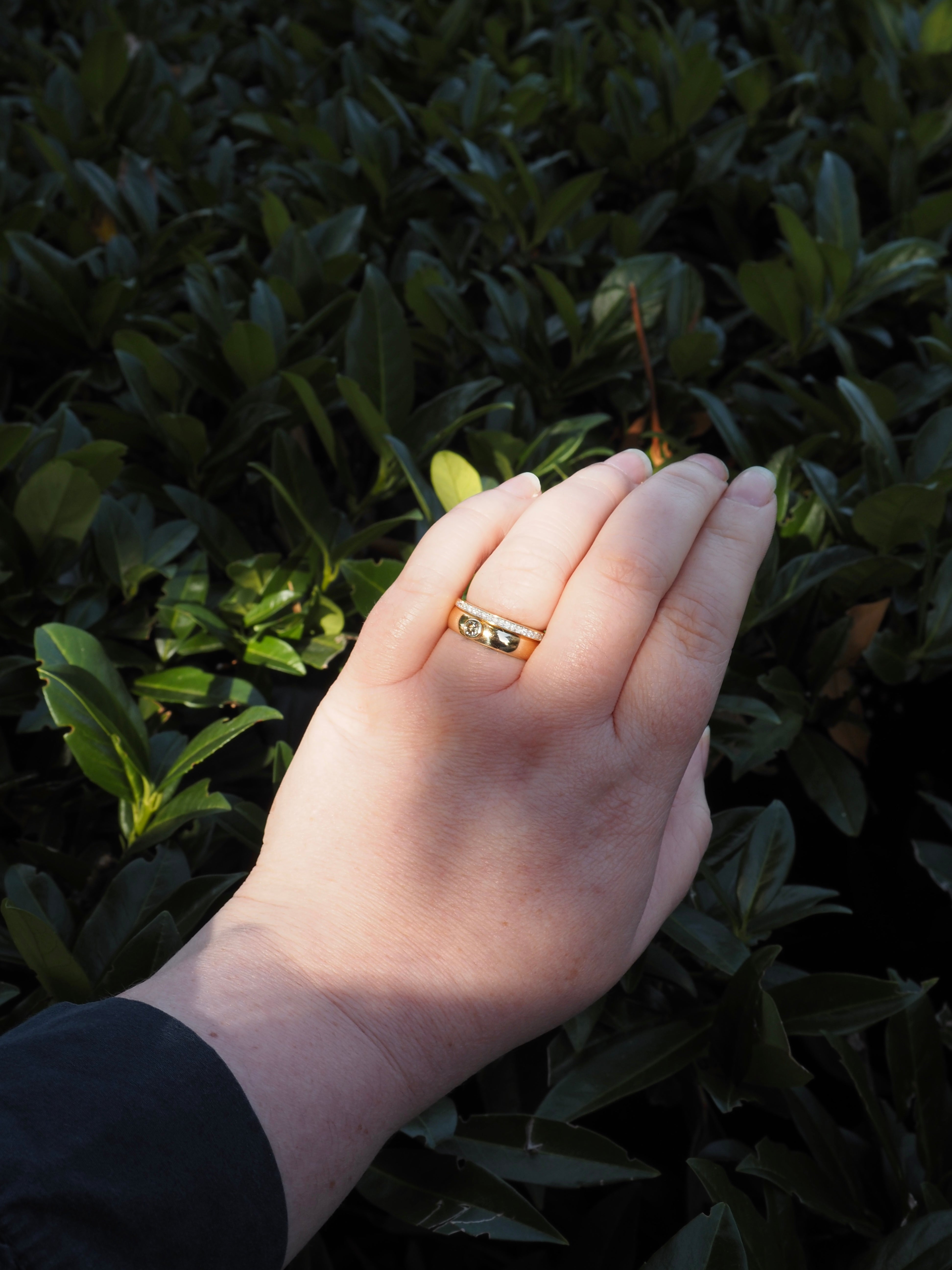 Vintage 14k Gold Diamond Bezel Ring