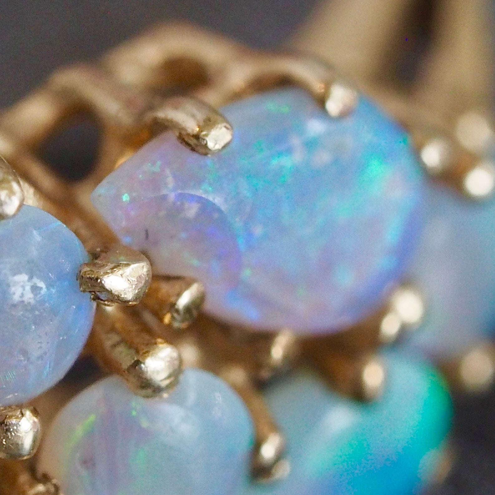 Vintage 14k Gold Opal Mosaic Ring