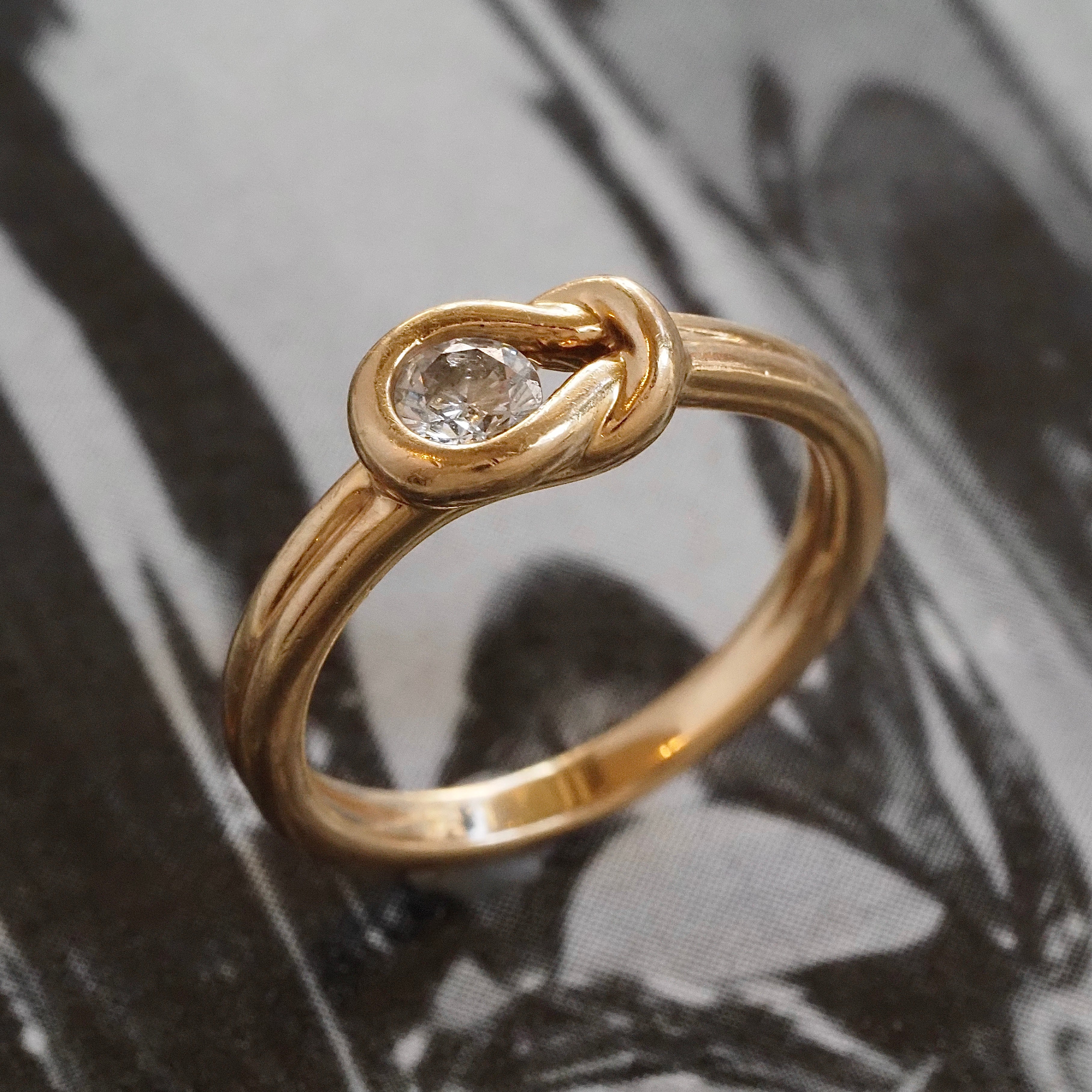 14k Gold Diamond Knot Band
