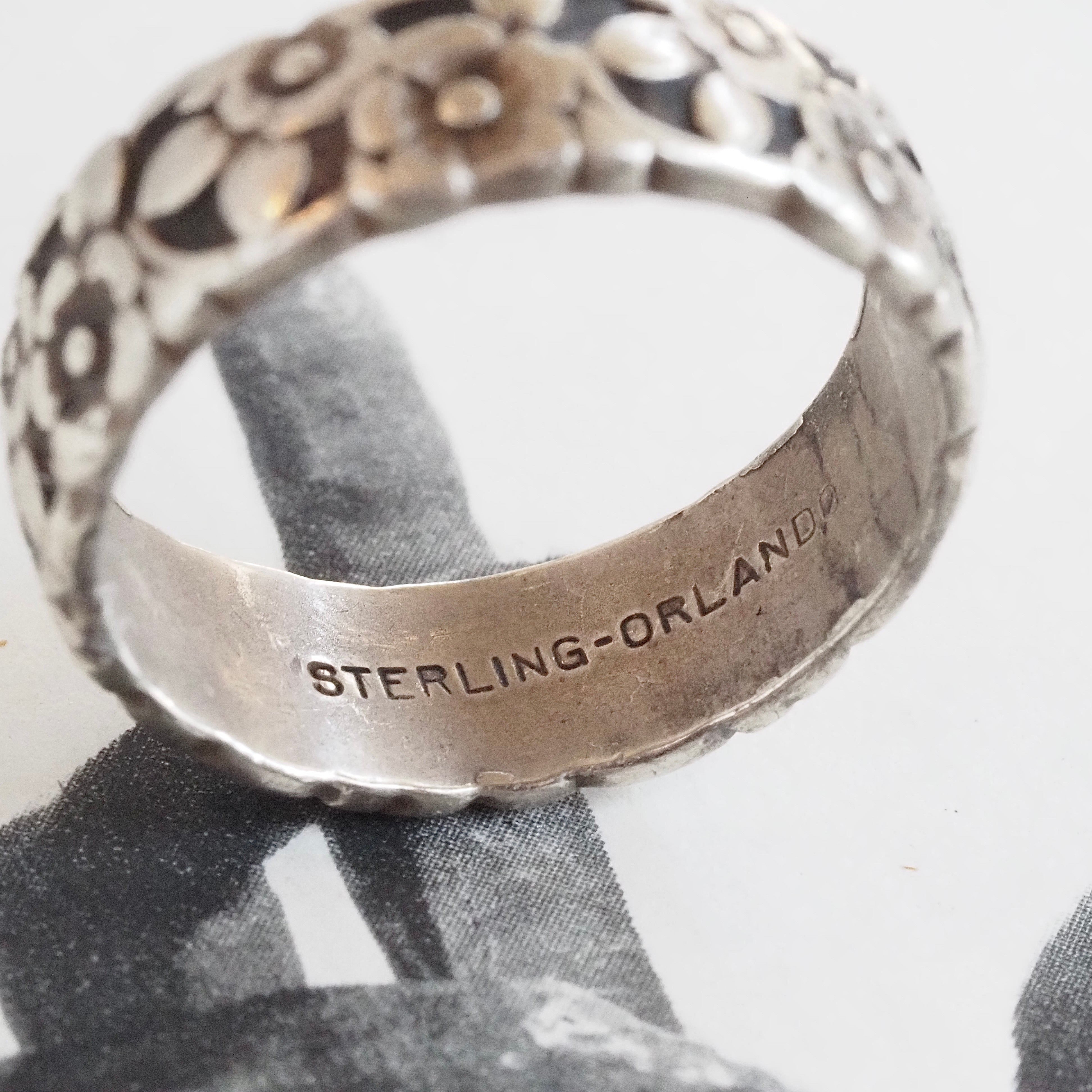 Vintage Floral Sterling Silver Ring
