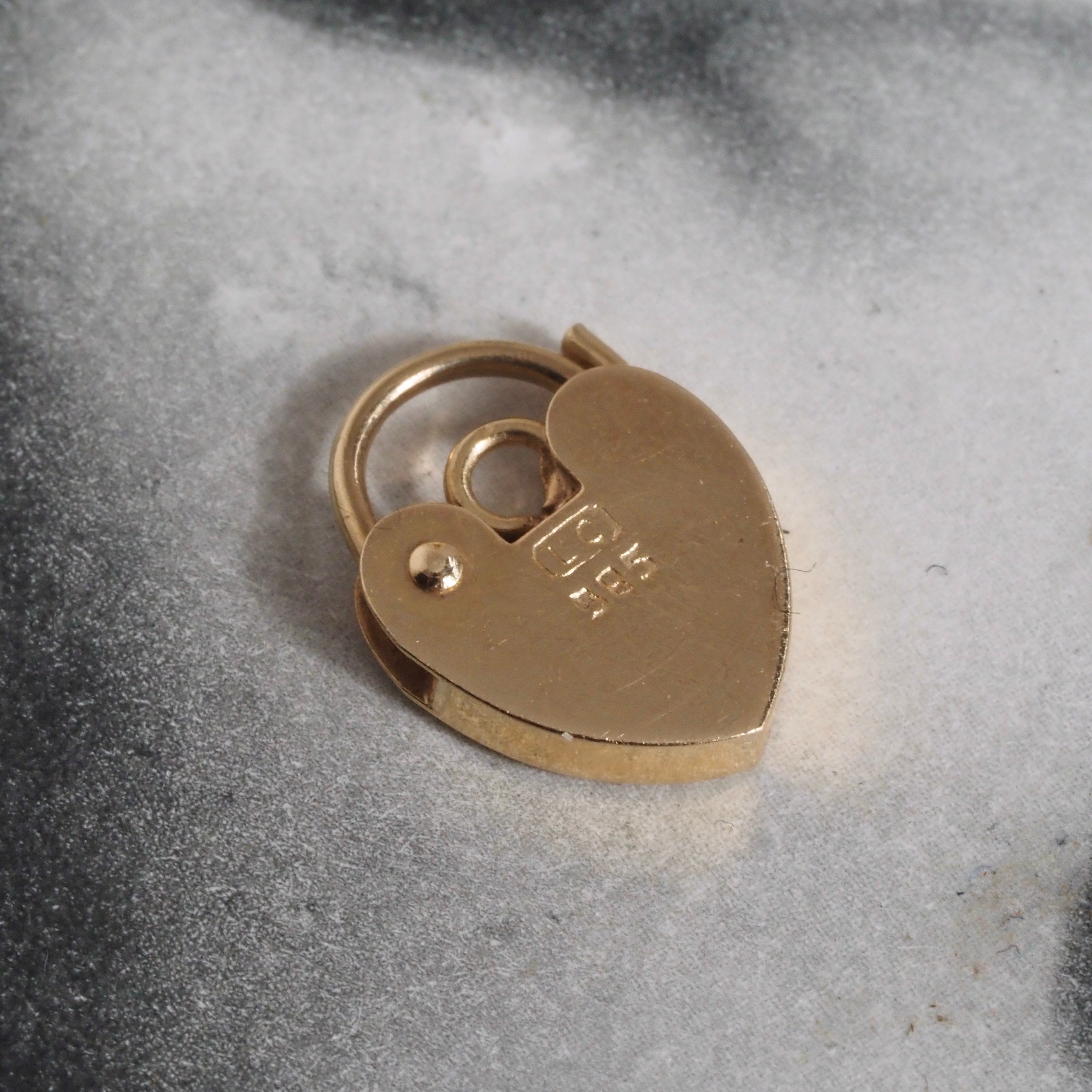 Vintage 14k Gold Heart Padlock Charm