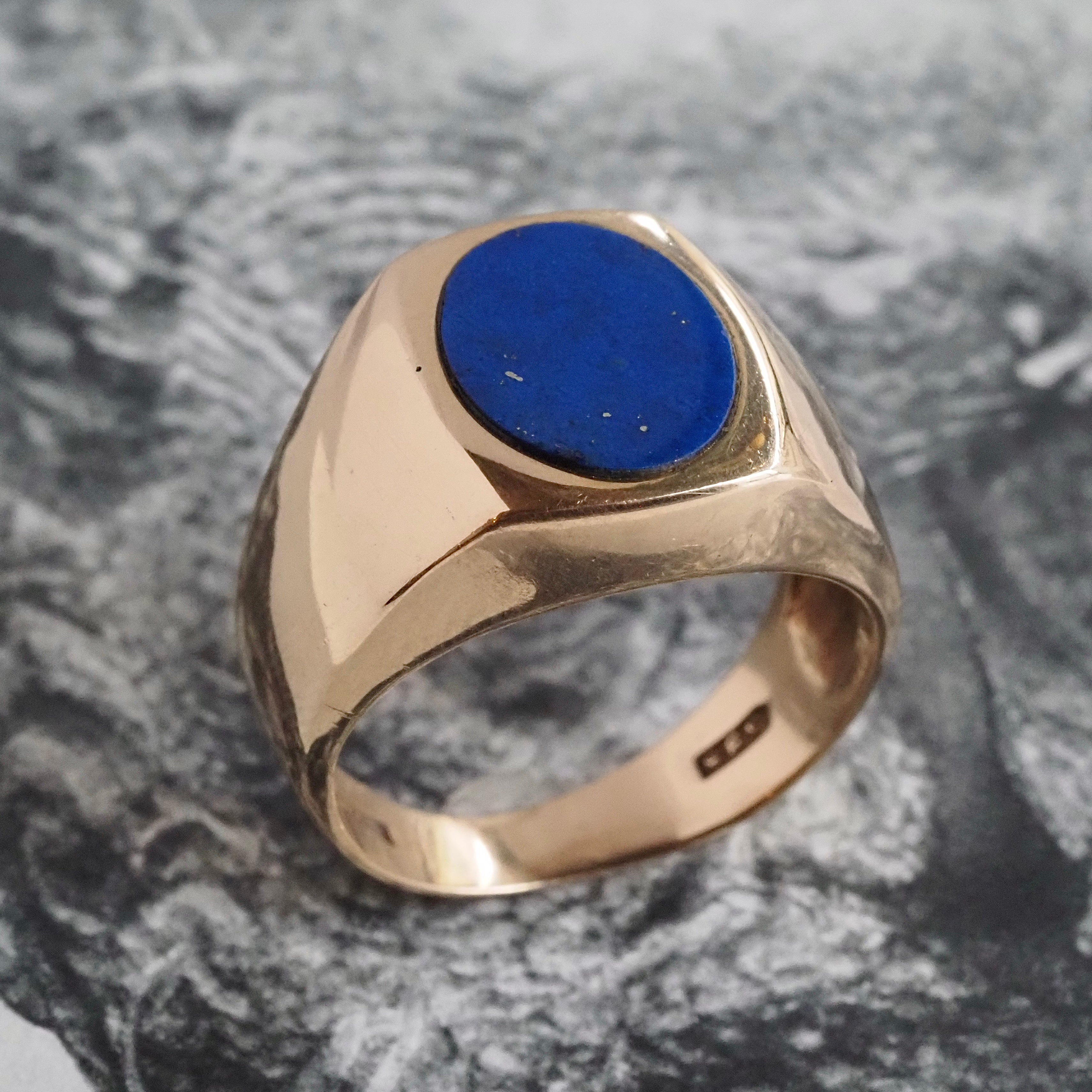 Vintage Lapis 14k Gold Signet Ring